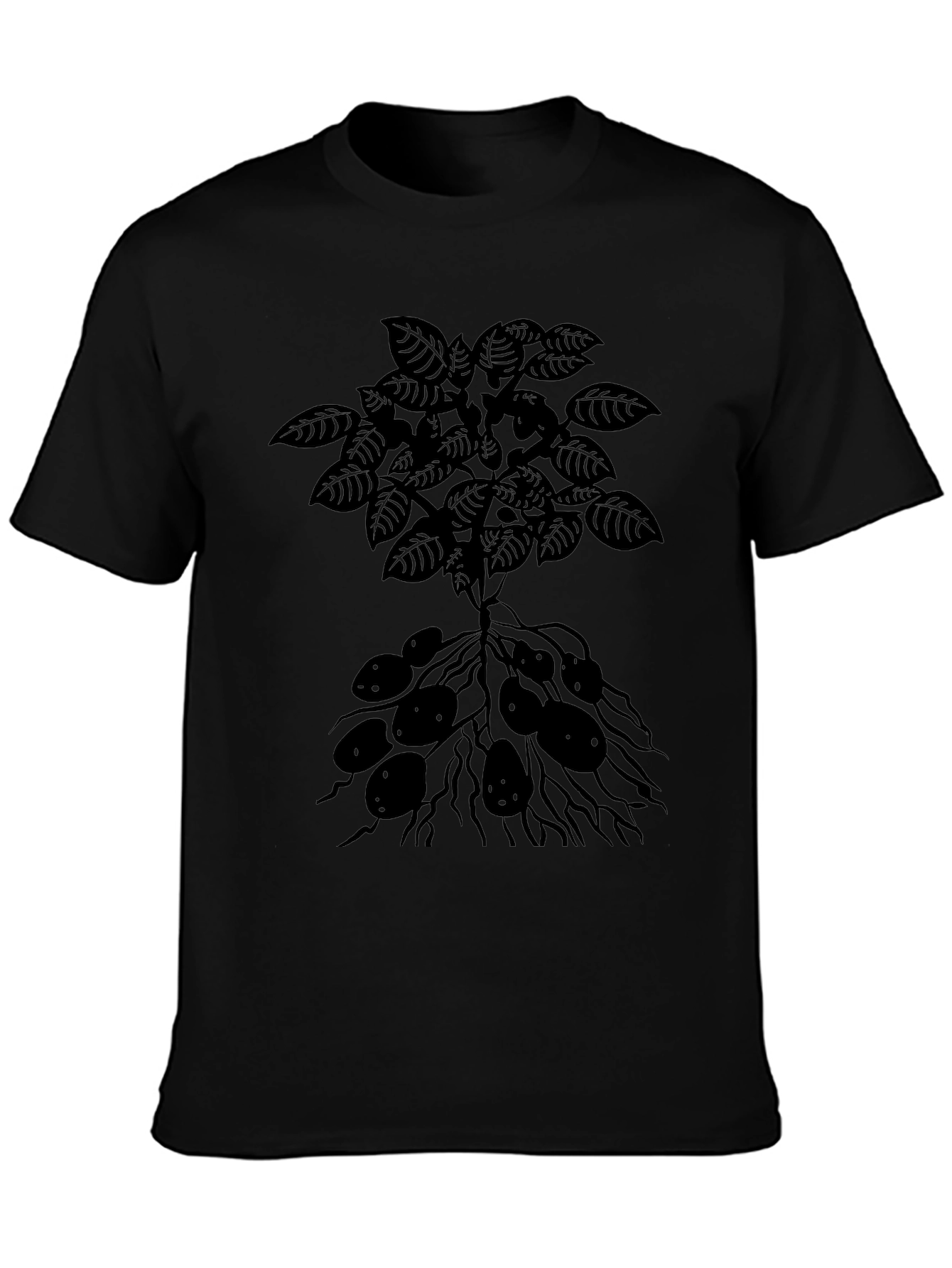 Botanical Print T-Shirt - Black
