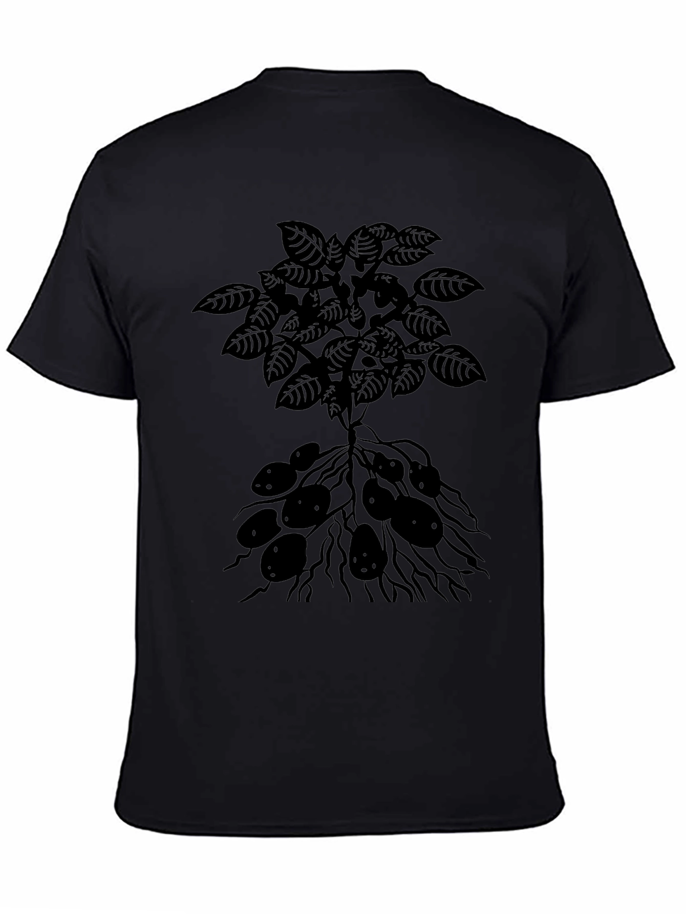 Botanical Print T-Shirt - Black