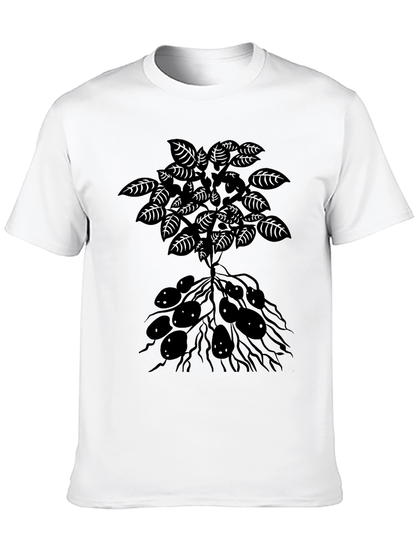 Botanical Print T-Shirt - Black