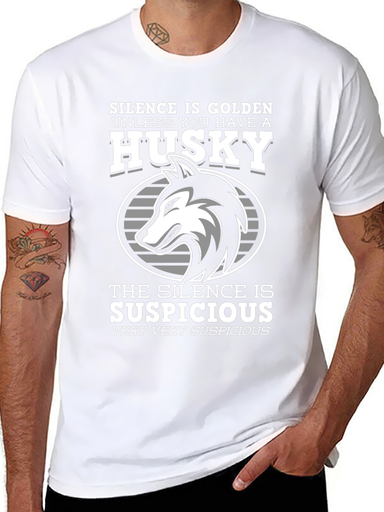 Husky Dog T-Shirt - Silence is Golden Funny Tee