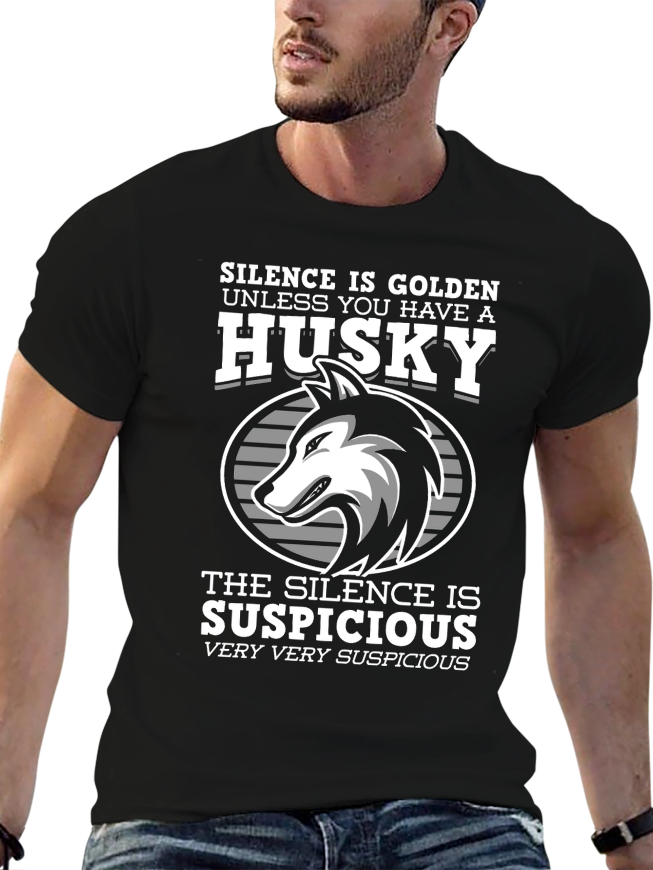 Husky Dog T-Shirt - Silence is Golden Funny Tee