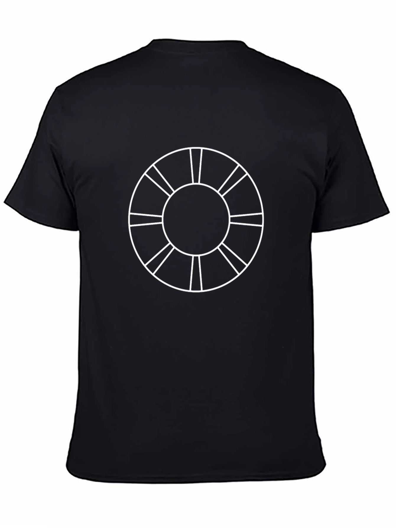 Abstract Circle Design Black T-Shirt