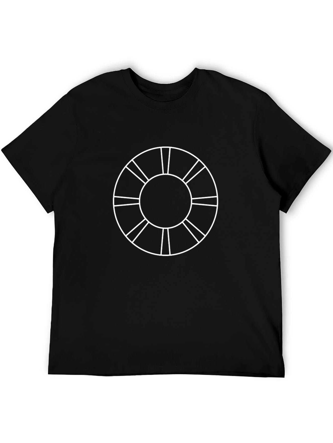 Abstract Circle Design Black T-Shirt