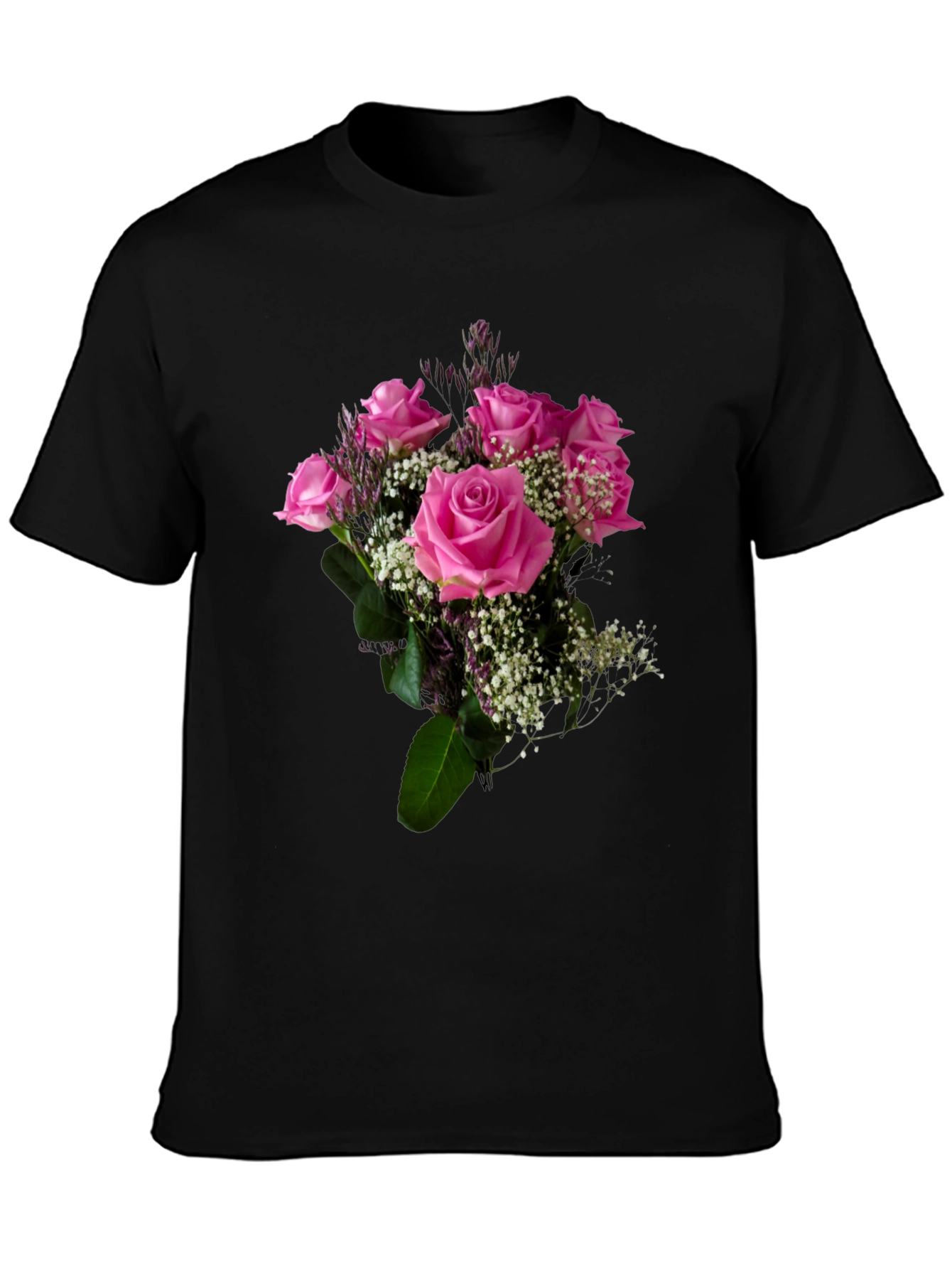 Floral Bouquet Graphic Tee - Black