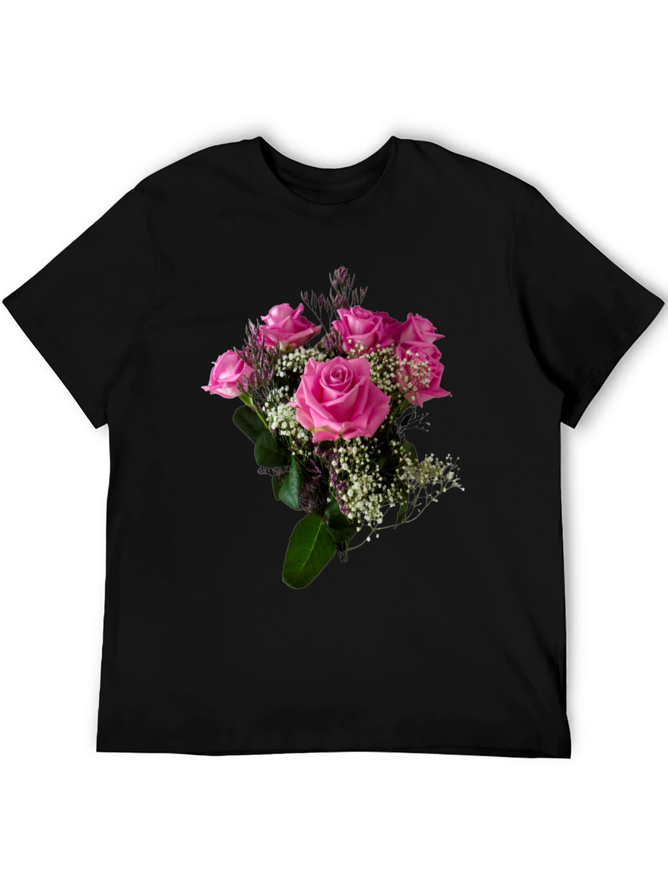 Floral Bouquet Graphic Tee - Black
