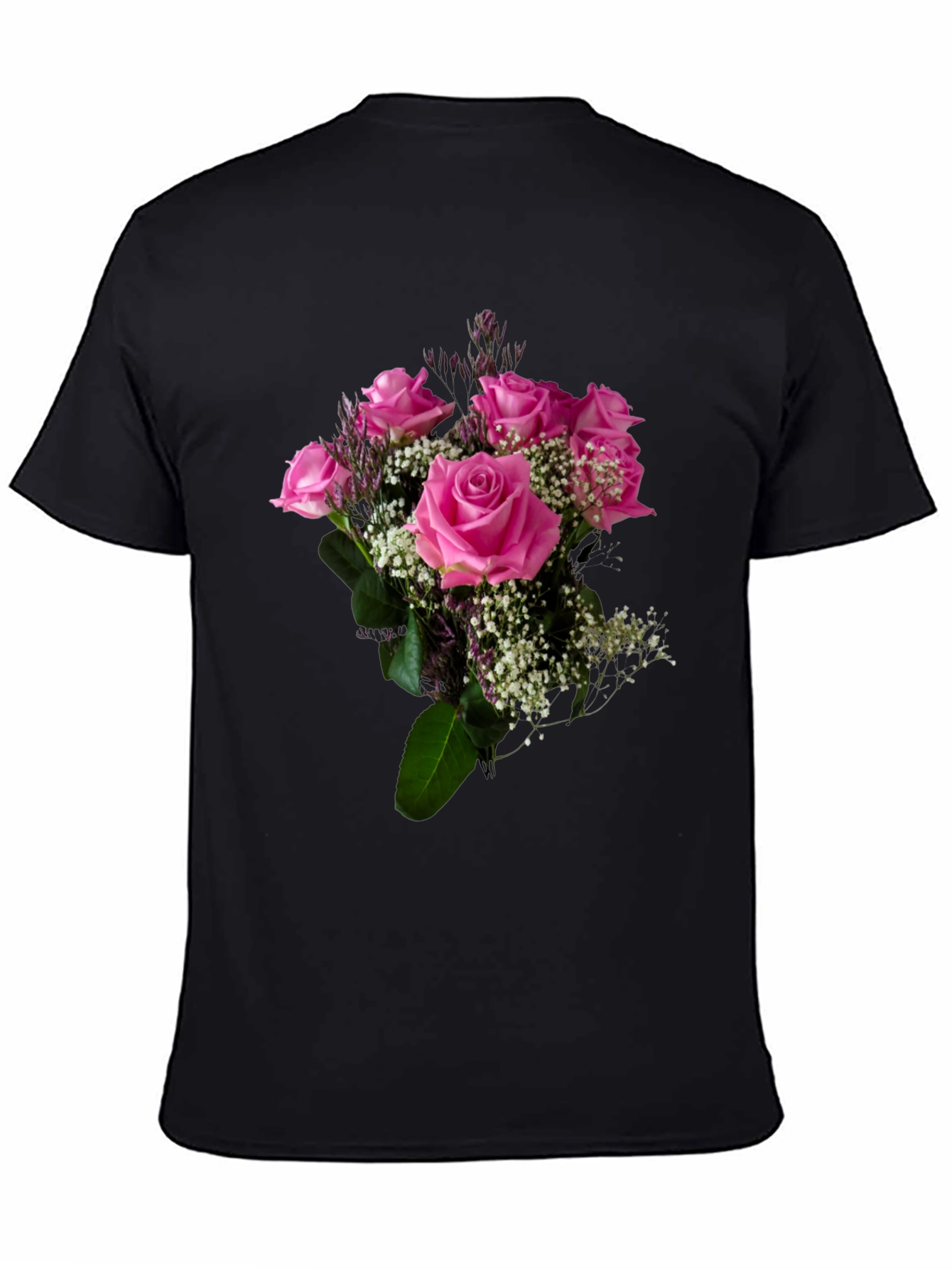 Floral Bouquet Graphic Tee - Black
