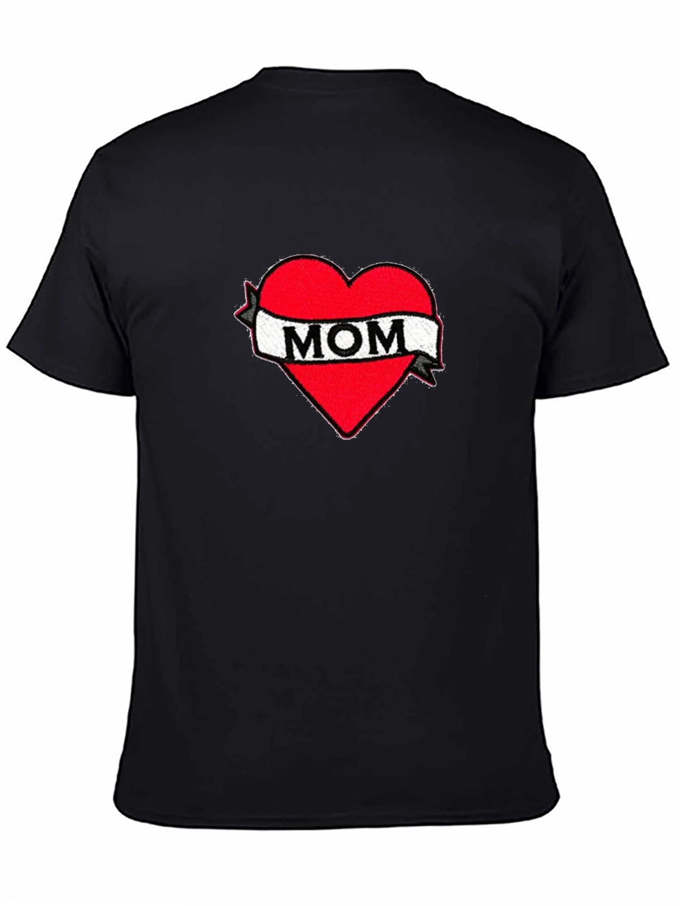 Mom Heart Tattoo Graphic Black T-Shirt