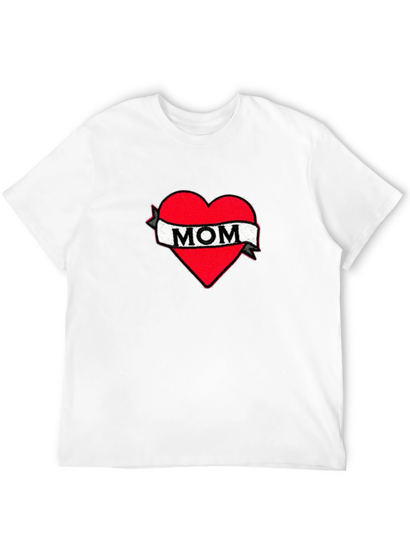 Mom Heart Tattoo Graphic Black T-Shirt