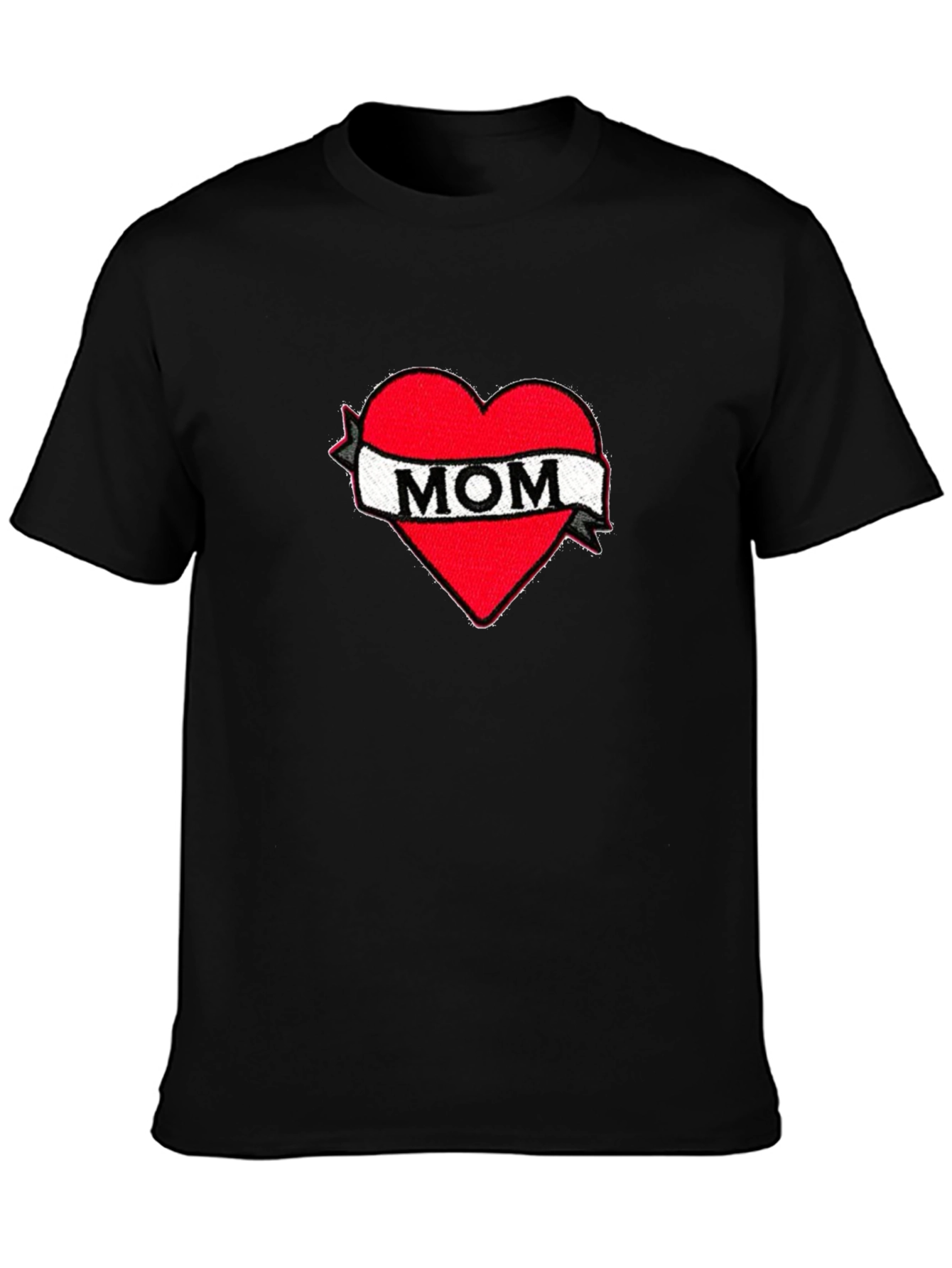 Mom Heart Tattoo Graphic Black T-Shirt