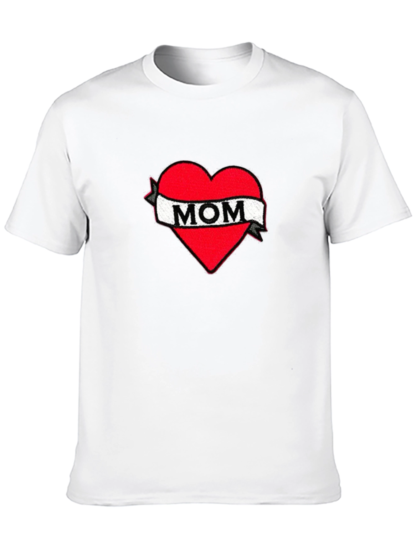 Mom Heart Tattoo Graphic Black T-Shirt