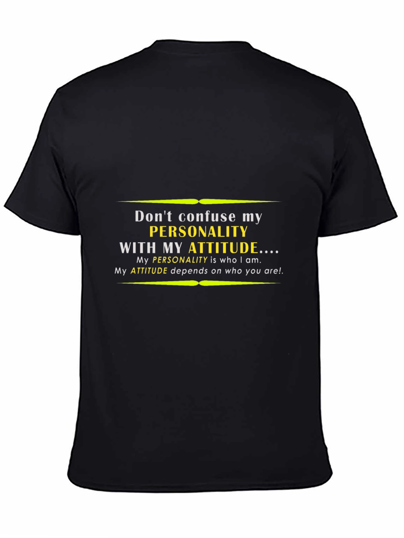 Personality Attitude Graphic Tee - Unisex Black T-Shirt