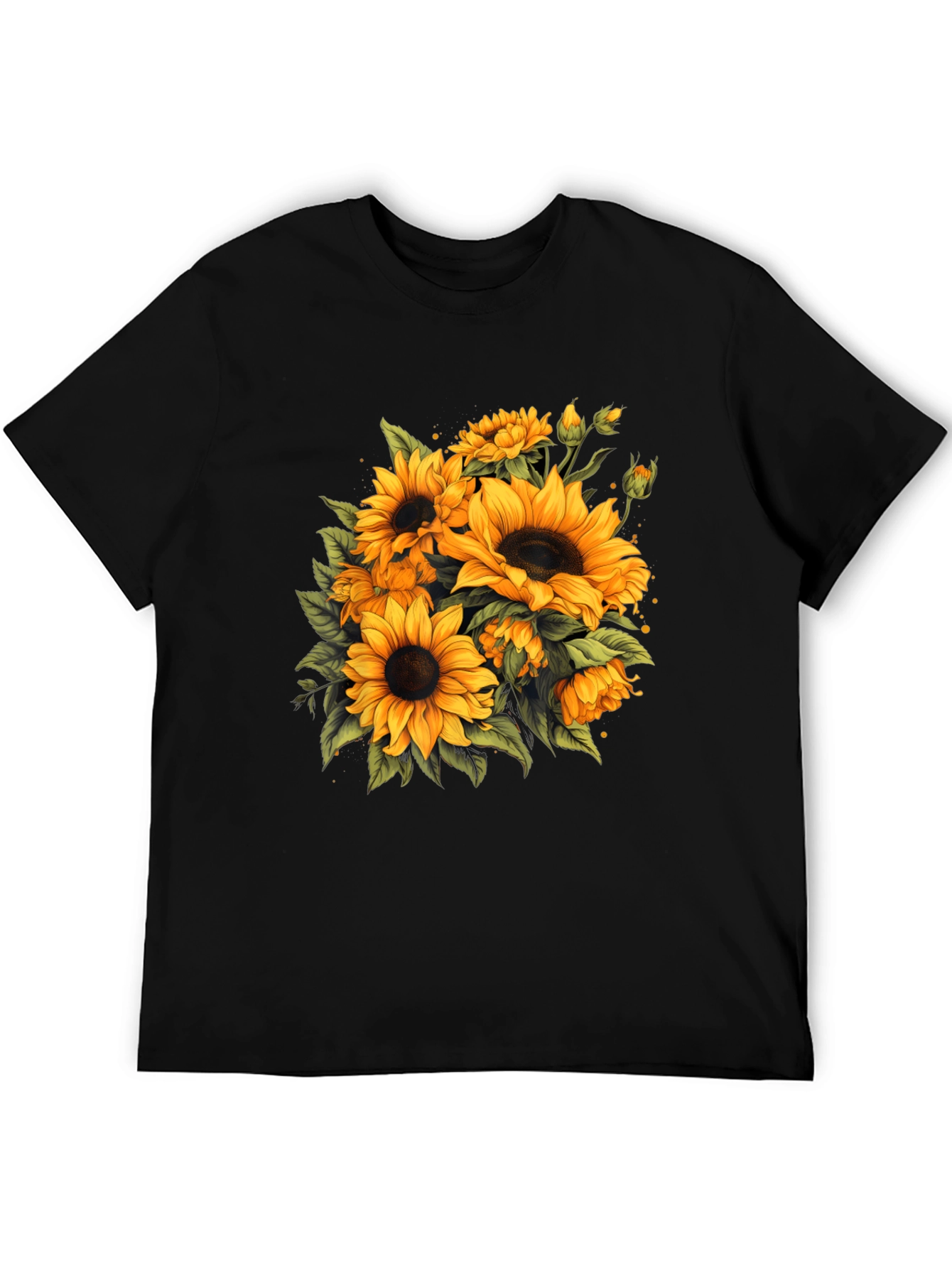 Sunflower Graphic Black T-Shirt