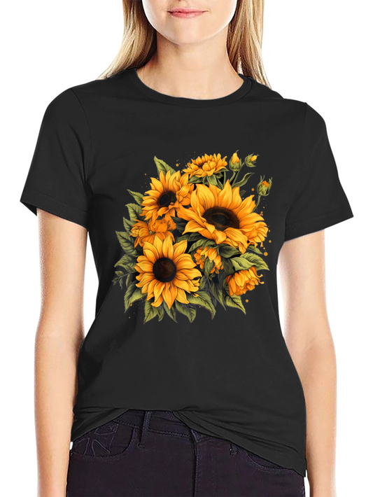 Sunflower Graphic Black T-Shirt