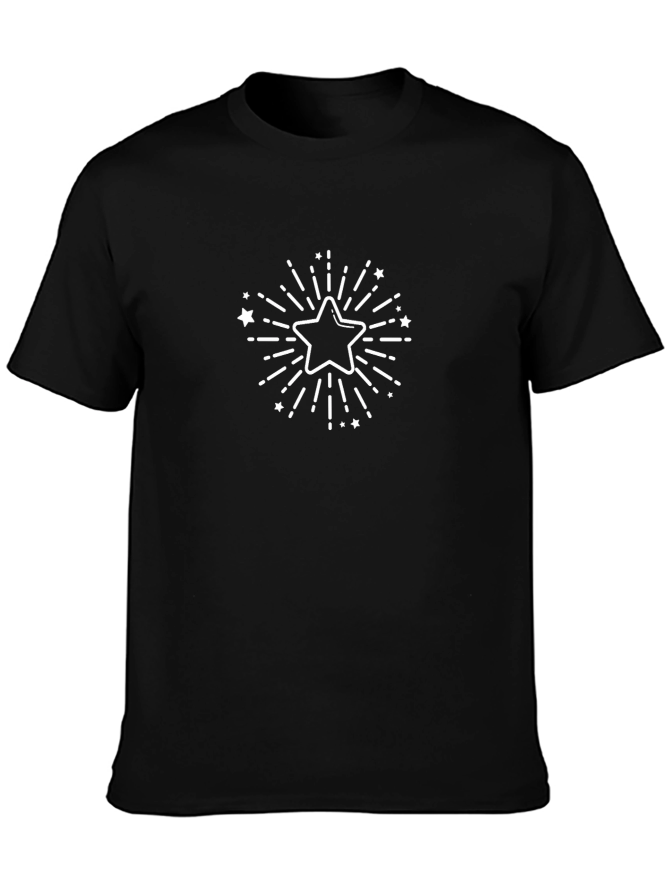 Stylish Black T-Shirt with White Starburst Design
