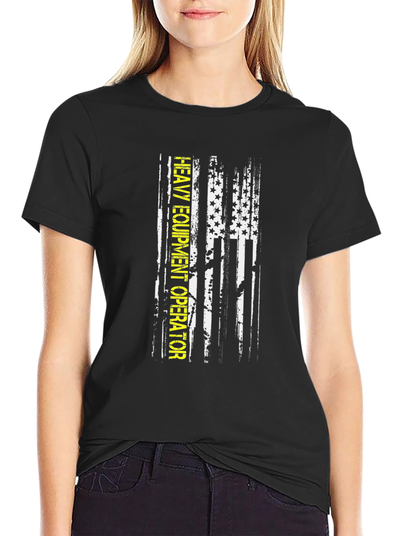 Heavy Equipment Operator T-Shirt - American Flag