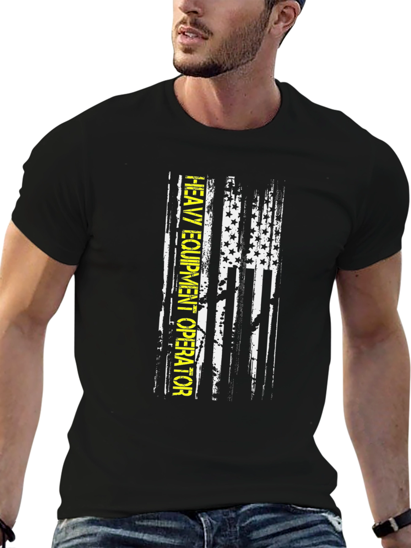 Heavy Equipment Operator T-Shirt - American Flag