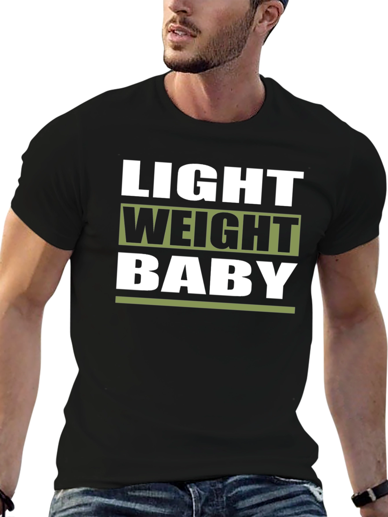 Light Weight Baby T-Shirt Black Cotton Gym Motivation