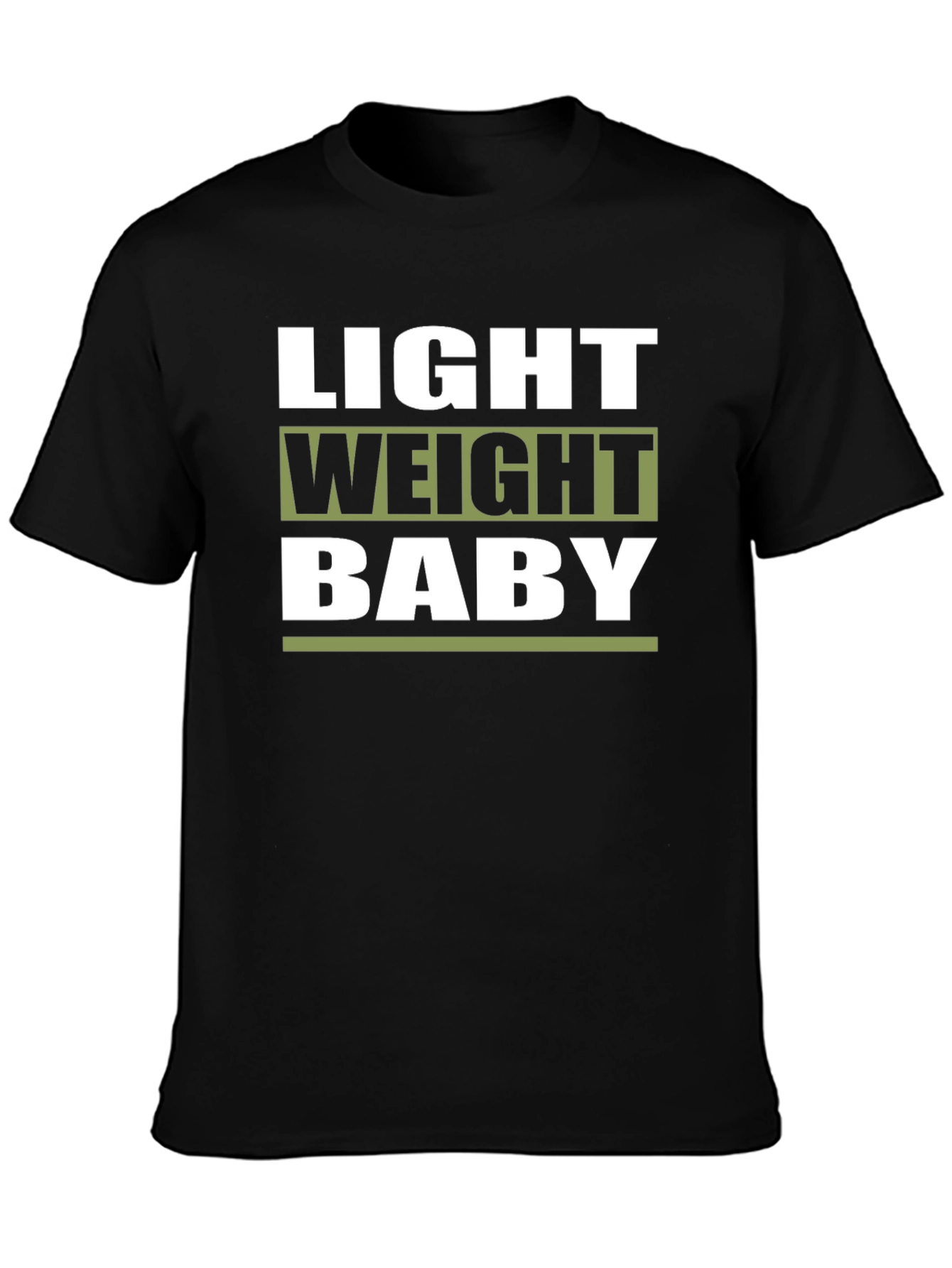 Light Weight Baby T-Shirt Black Cotton Gym Motivation