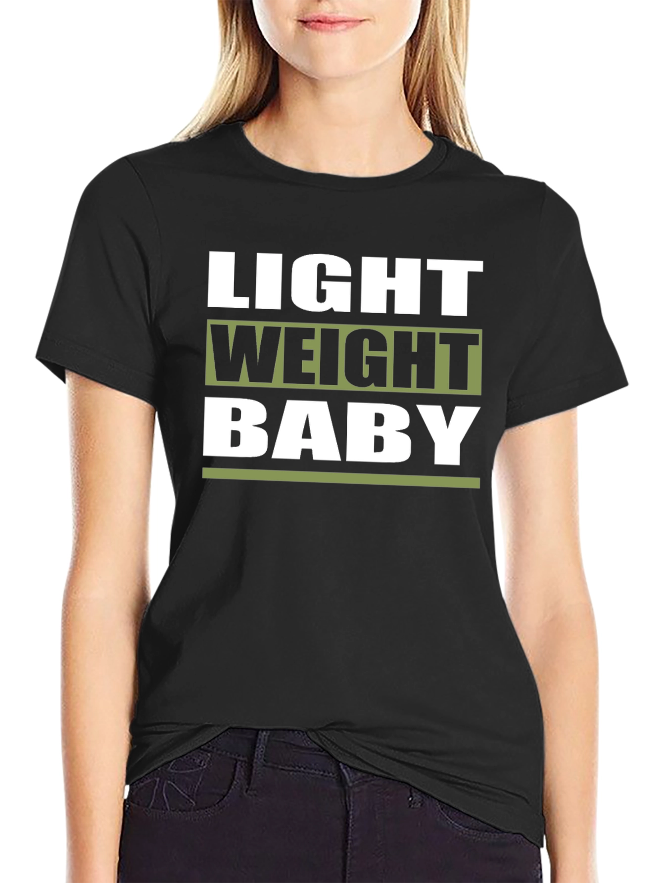 Light Weight Baby T-Shirt Black Cotton Gym Motivation