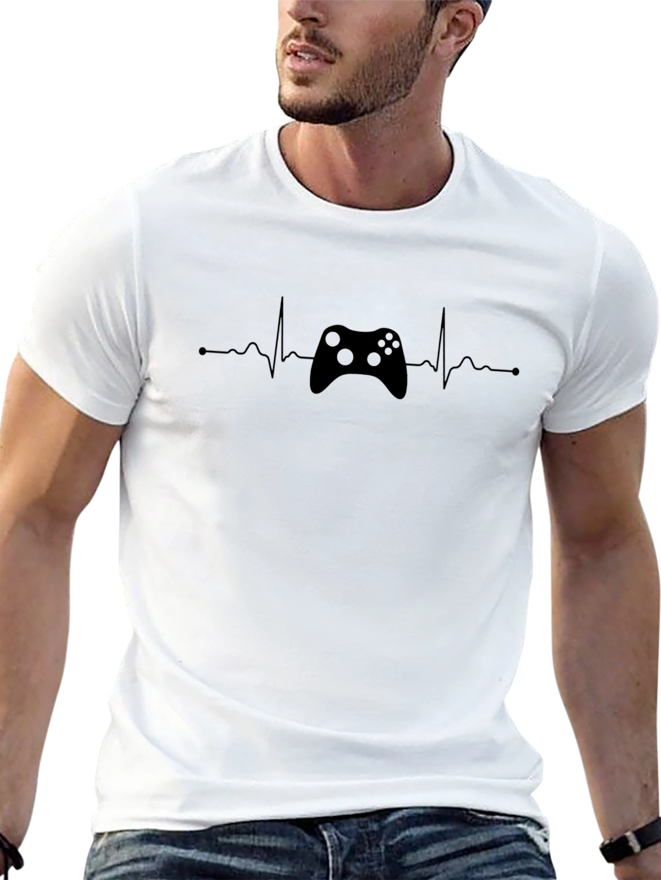 Gamer Heartbeat T-Shirt - Console Controller Design