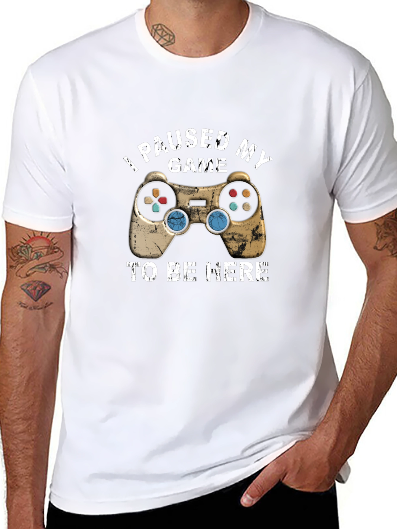 I Paused My Game To Be Here Black T-Shirt