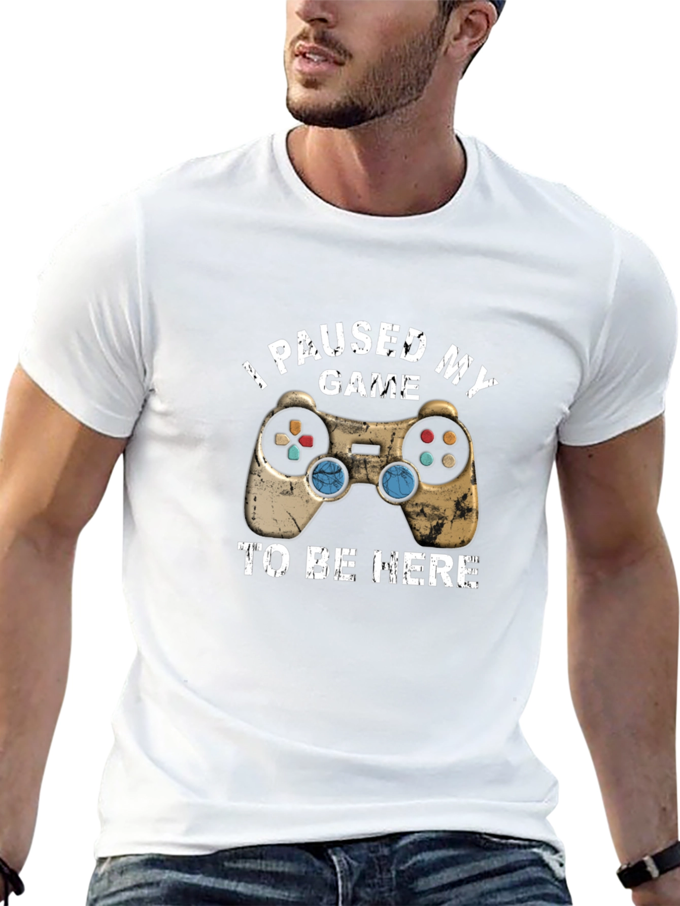 I Paused My Game To Be Here Black T-Shirt