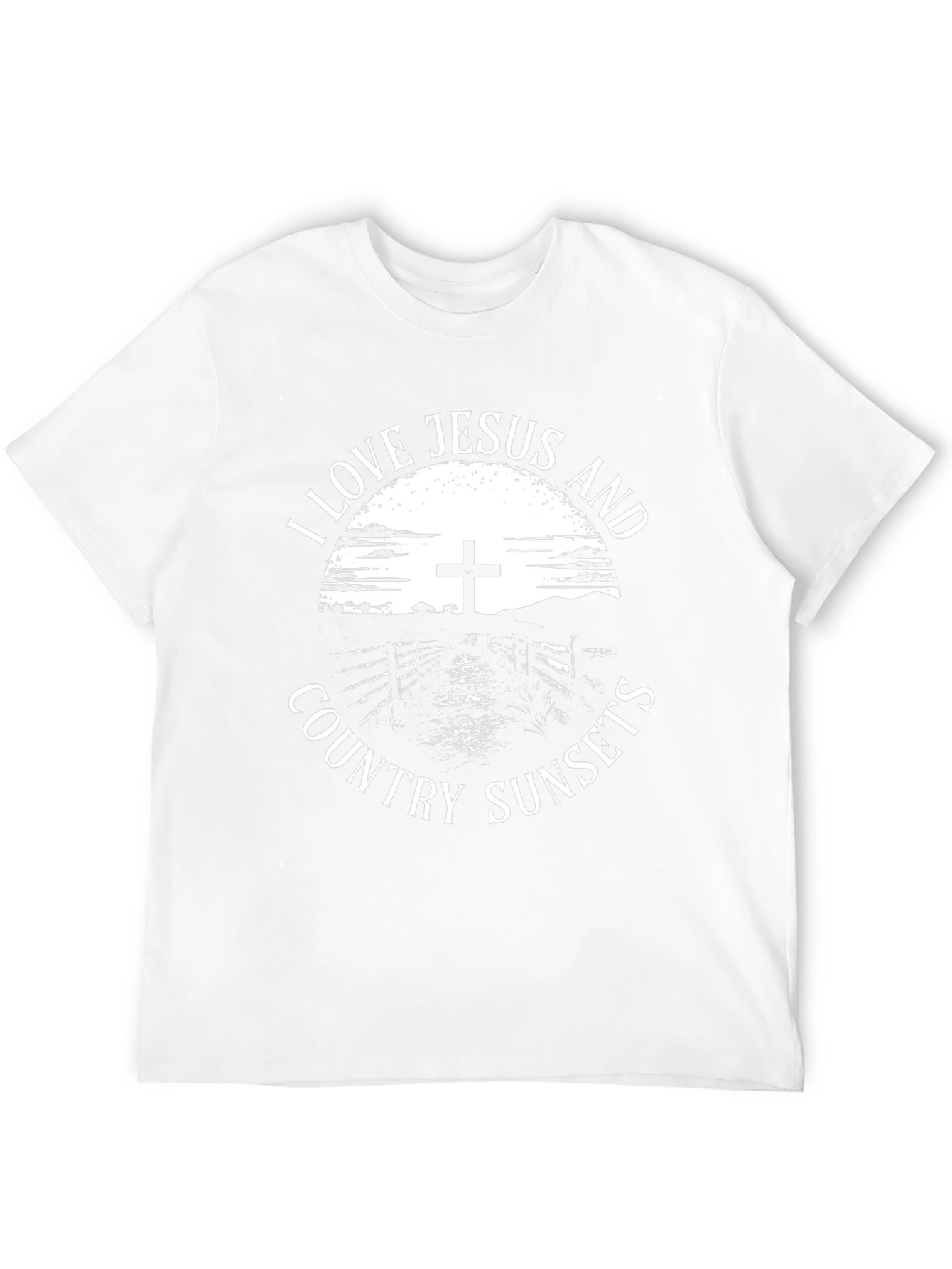 I Love Jesus and Country Sunsets Graphic Tee