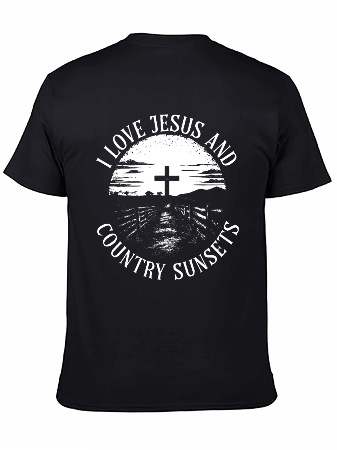 I Love Jesus and Country Sunsets Graphic Tee