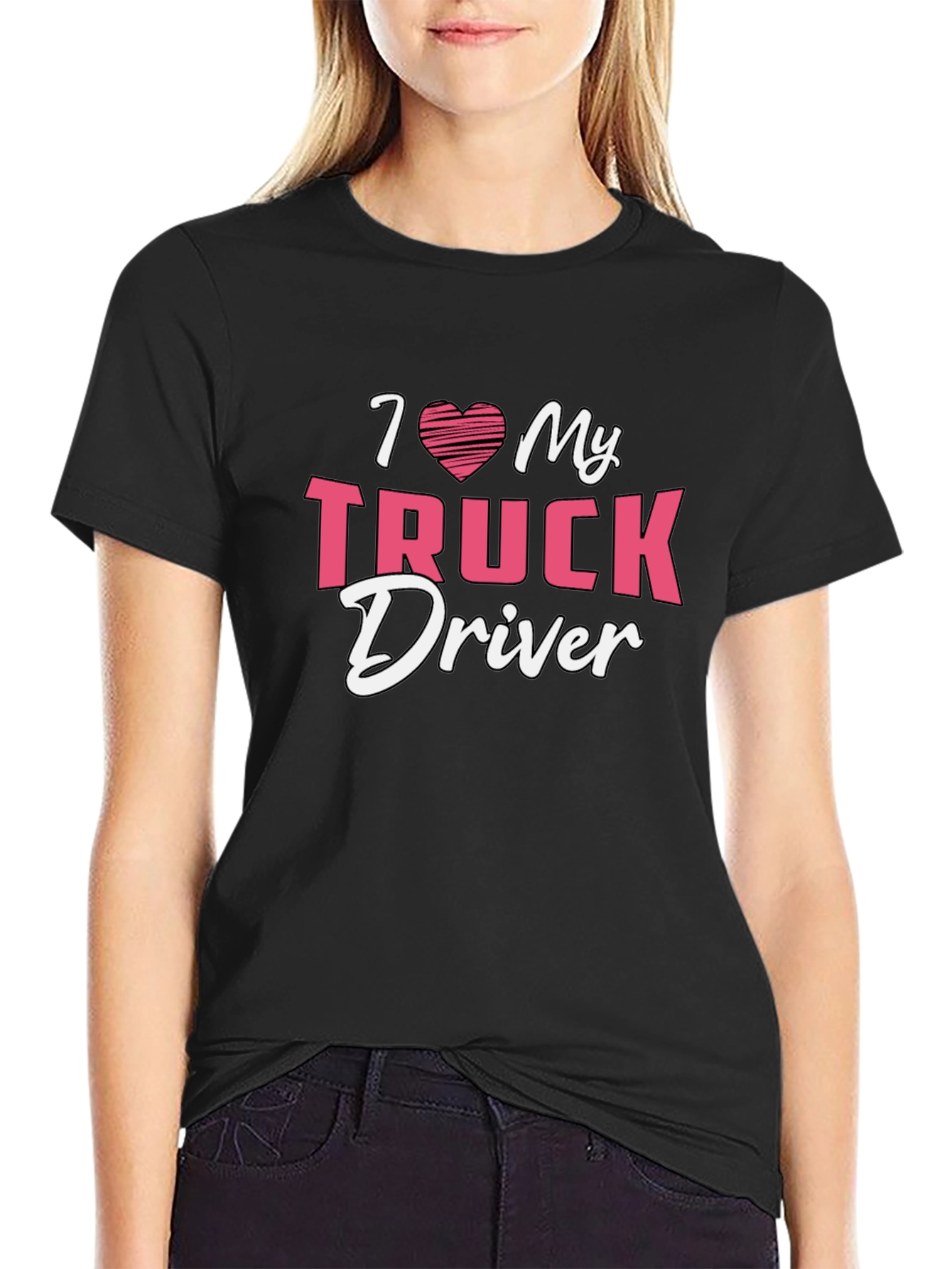 I Heart My Truck Driver Tee - Black