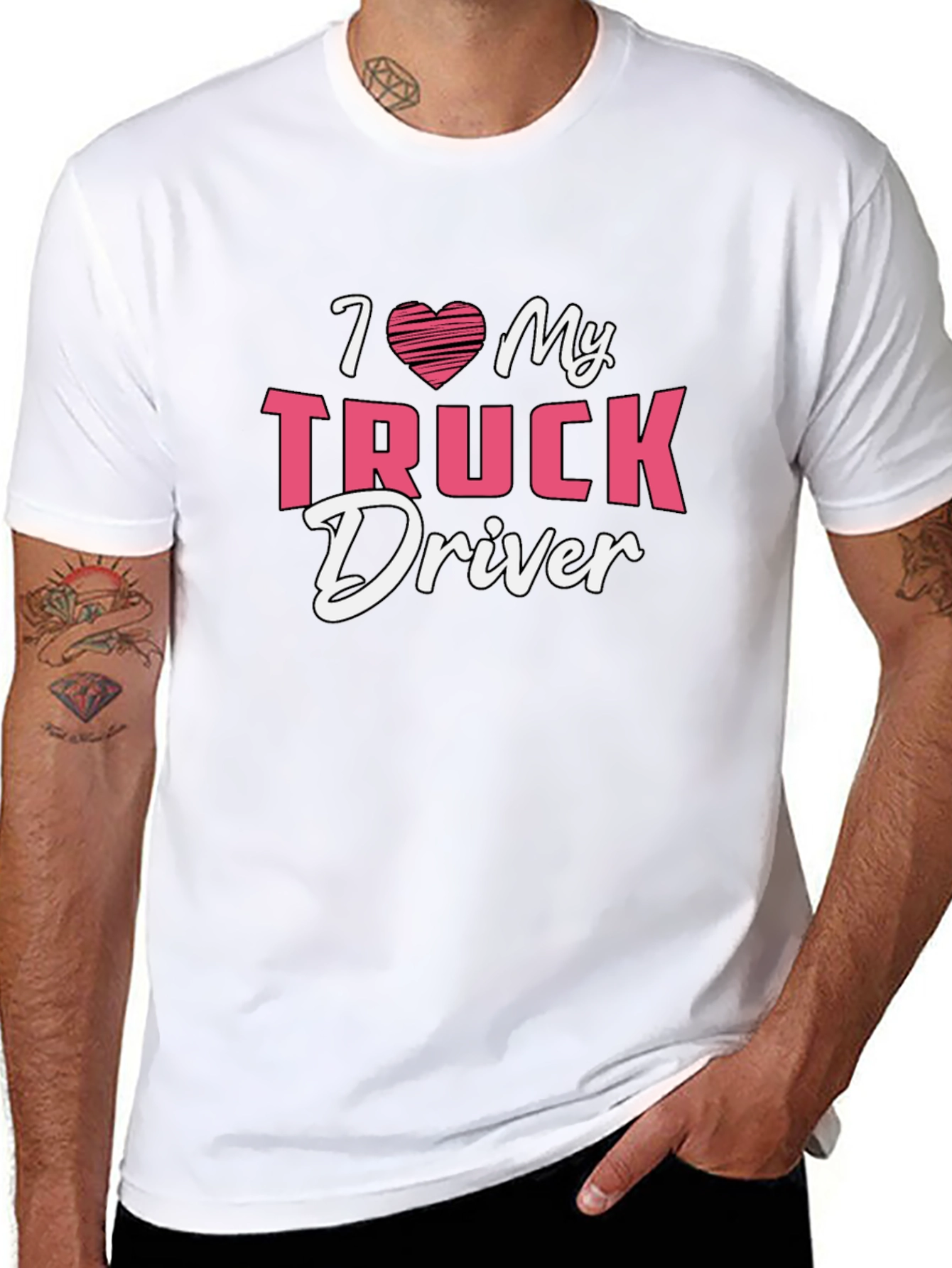 I Heart My Truck Driver Tee - Black