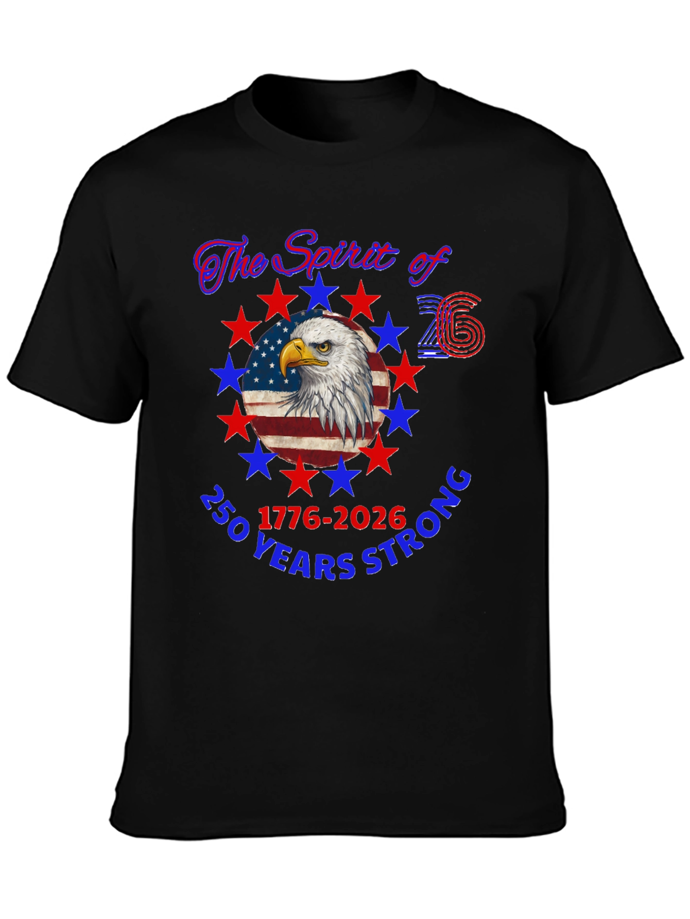 Patriotic 250 Years Strong Eagle Graphic T-Shirt