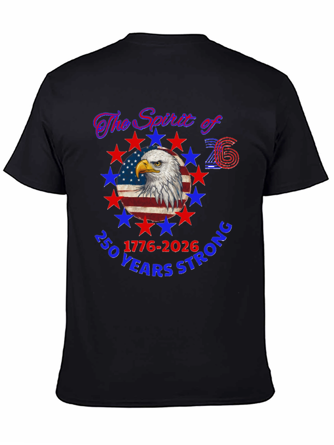 Patriotic 250 Years Strong Eagle Graphic T-Shirt