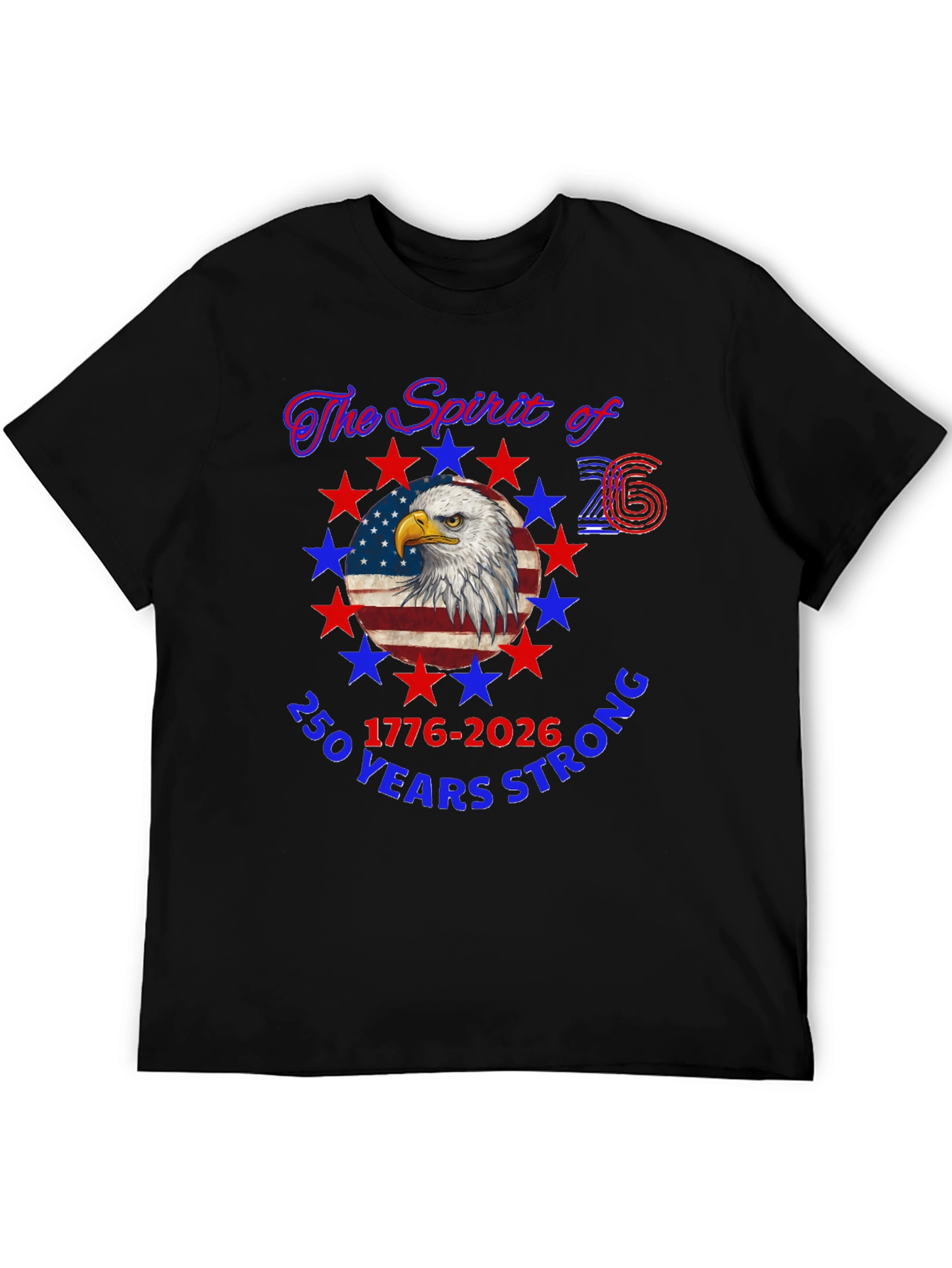 Patriotic 250 Years Strong Eagle Graphic T-Shirt