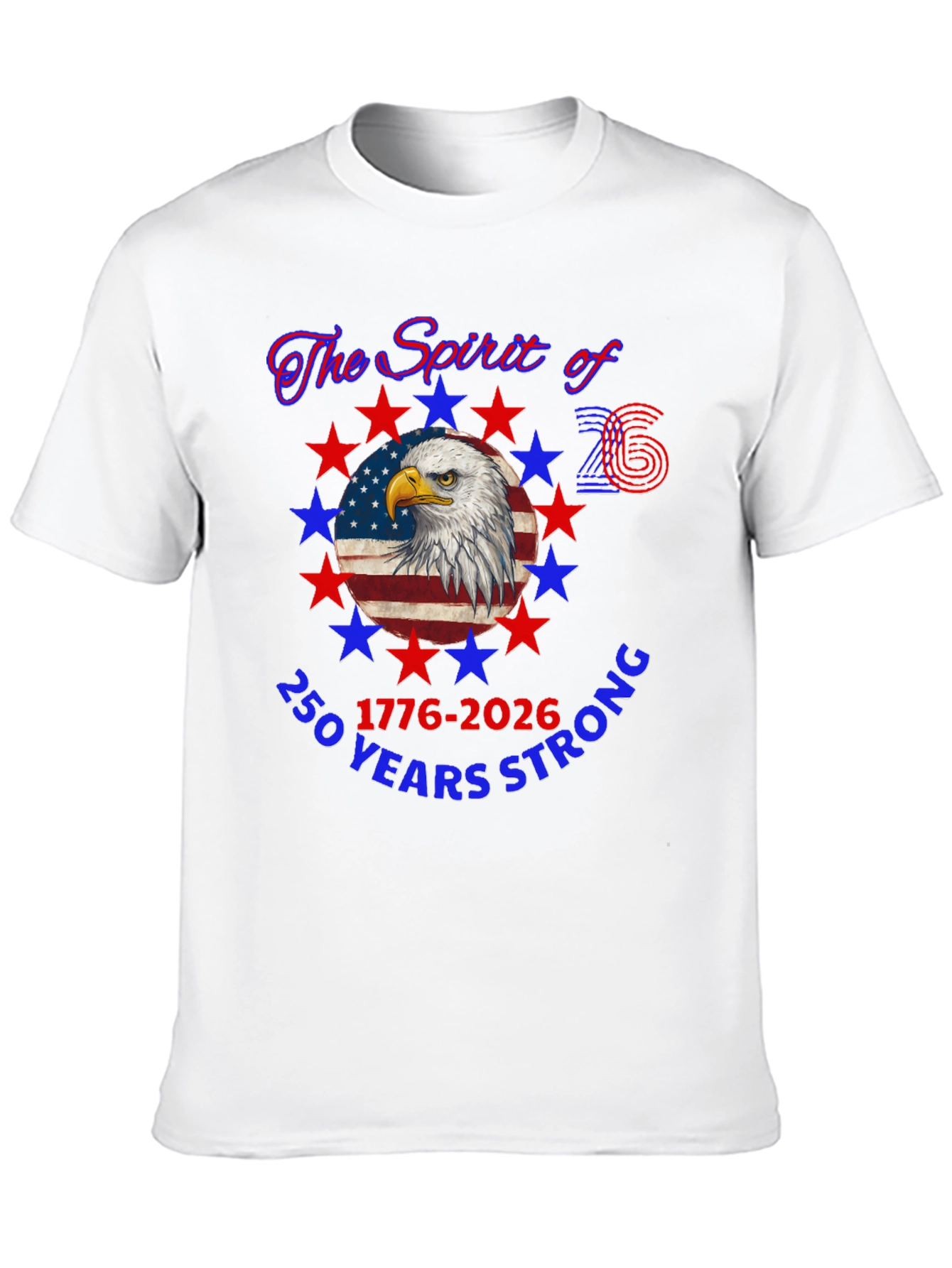 Patriotic 250 Years Strong Eagle Graphic T-Shirt