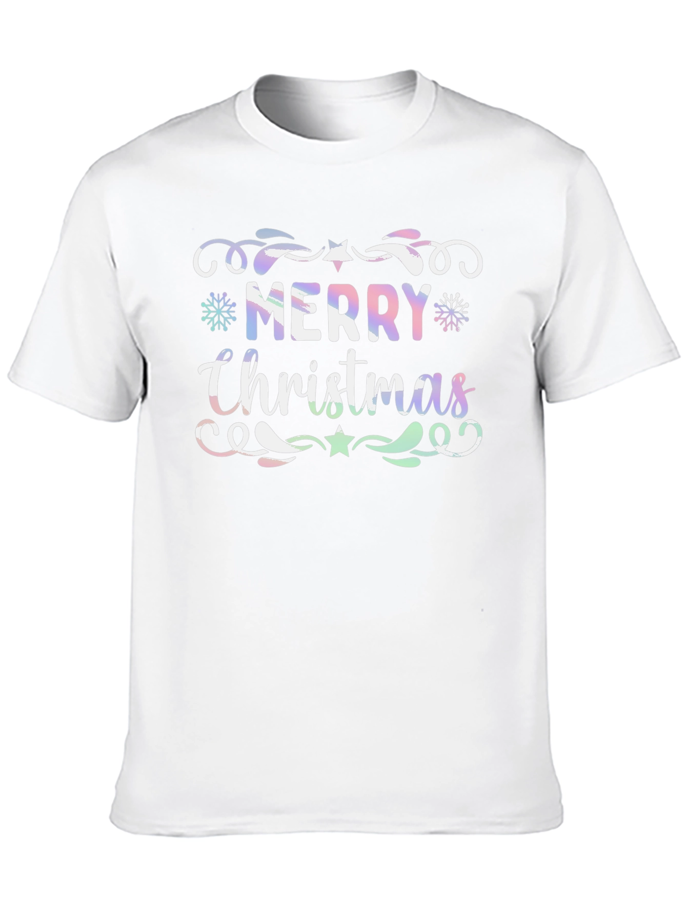 Merry Christmas Graphic Print Crew Neck T-Shirt