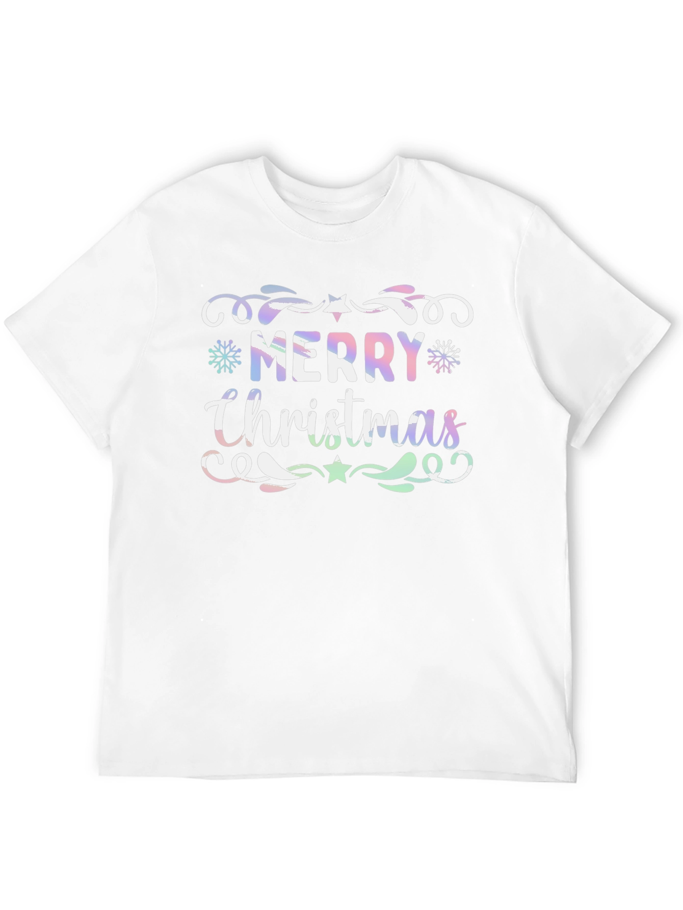 Merry Christmas Graphic Print Crew Neck T-Shirt