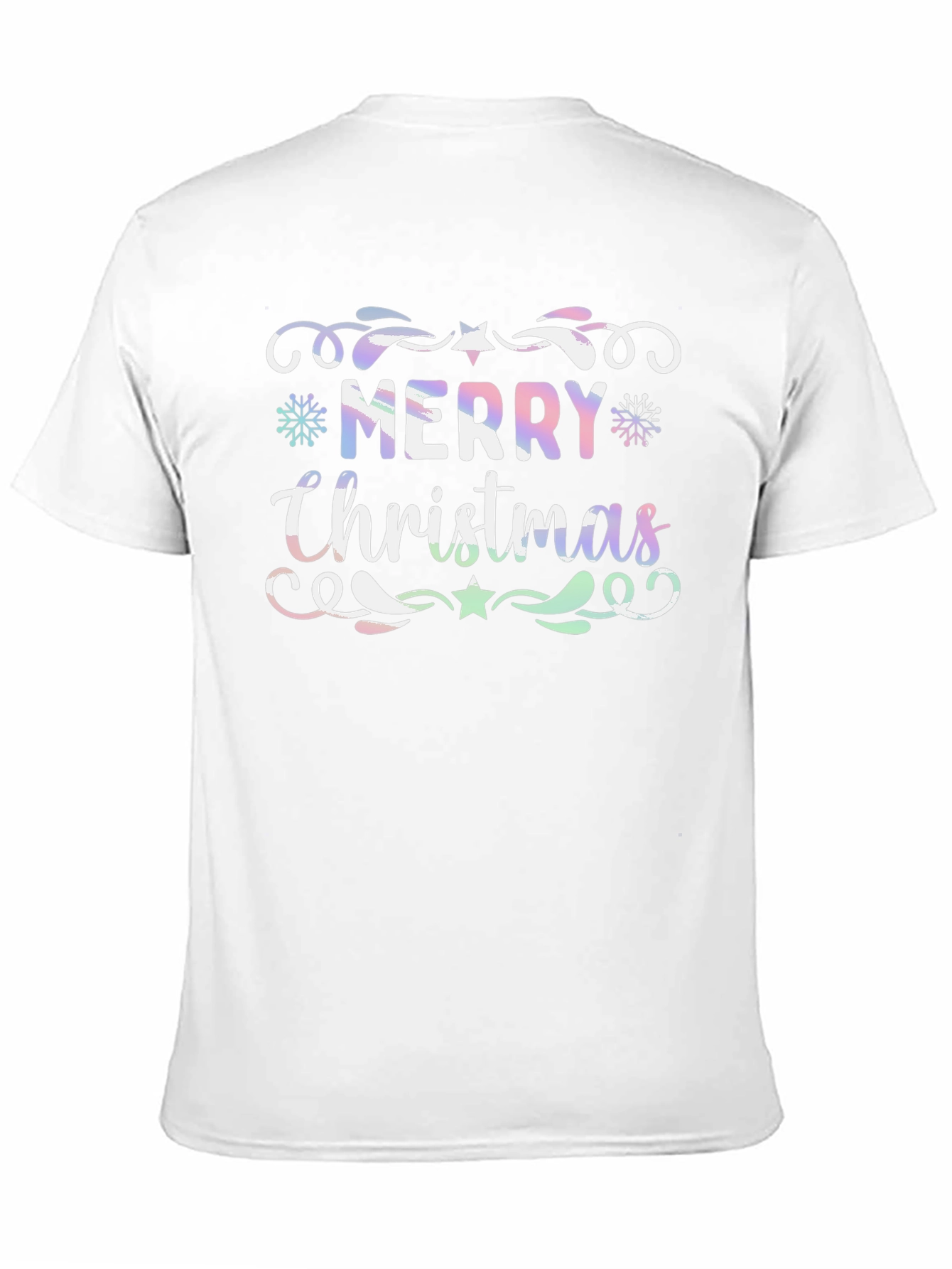 Merry Christmas Graphic Print Crew Neck T-Shirt