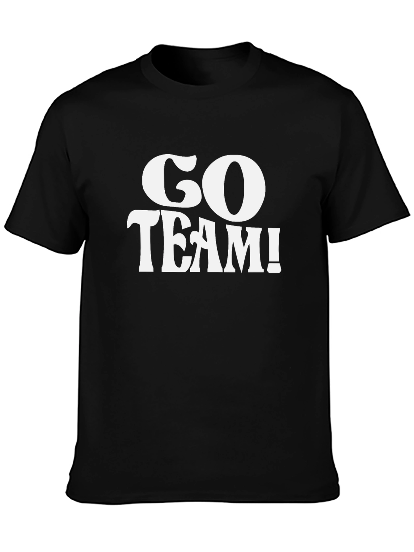 Go Team! Graphic Tee - Black Cotton T-Shirt