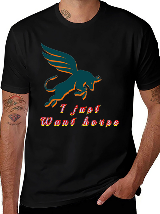 Winged Bull T-Shirt - I Just Want Horse