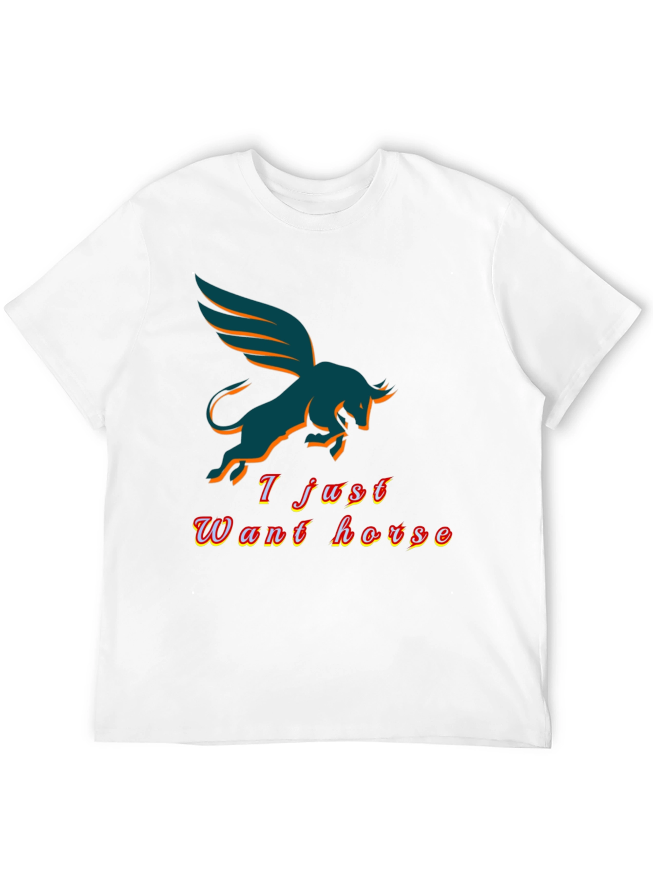Winged Bull T-Shirt - I Just Want Horse