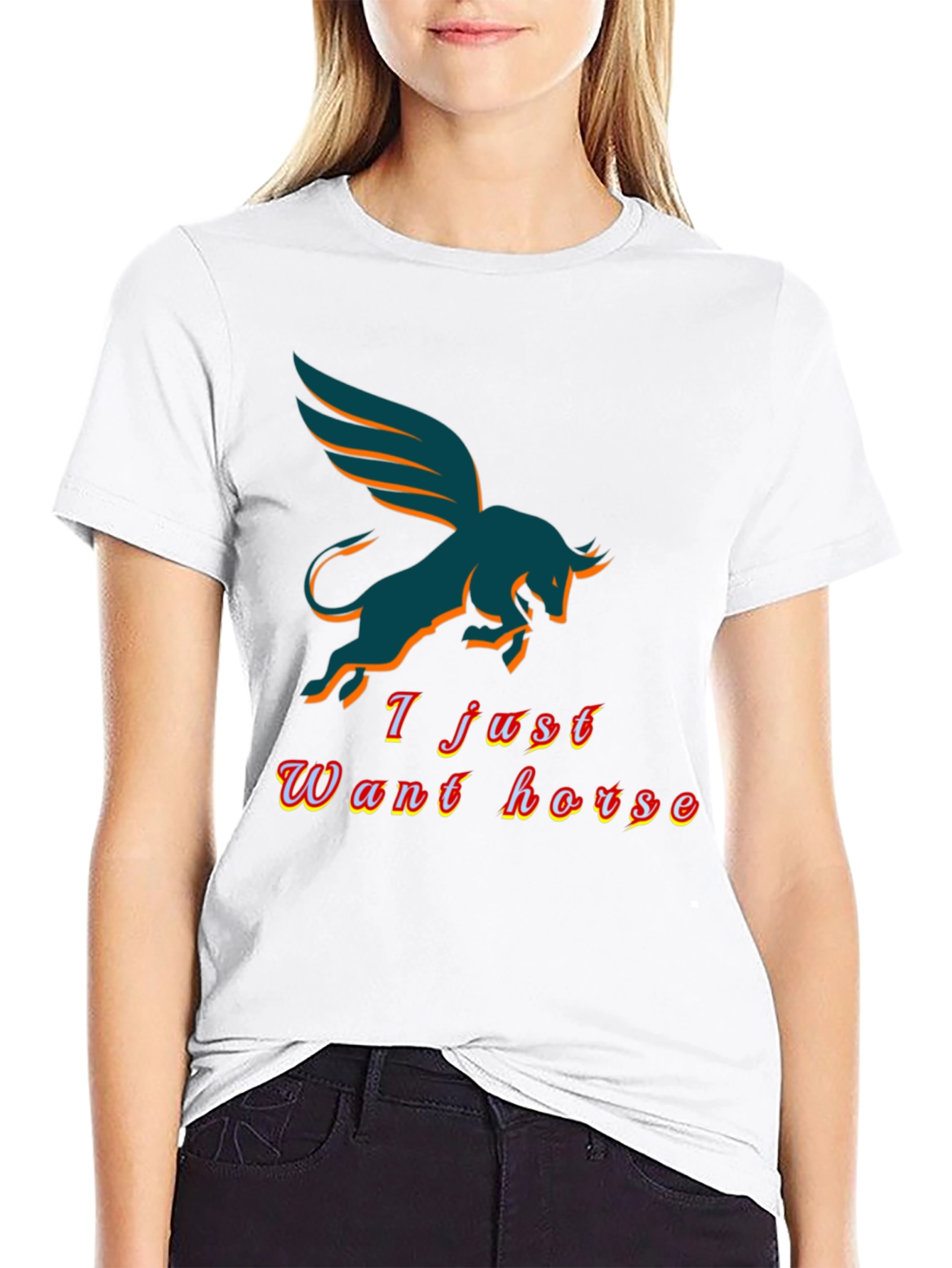 Winged Bull T-Shirt - I Just Want Horse