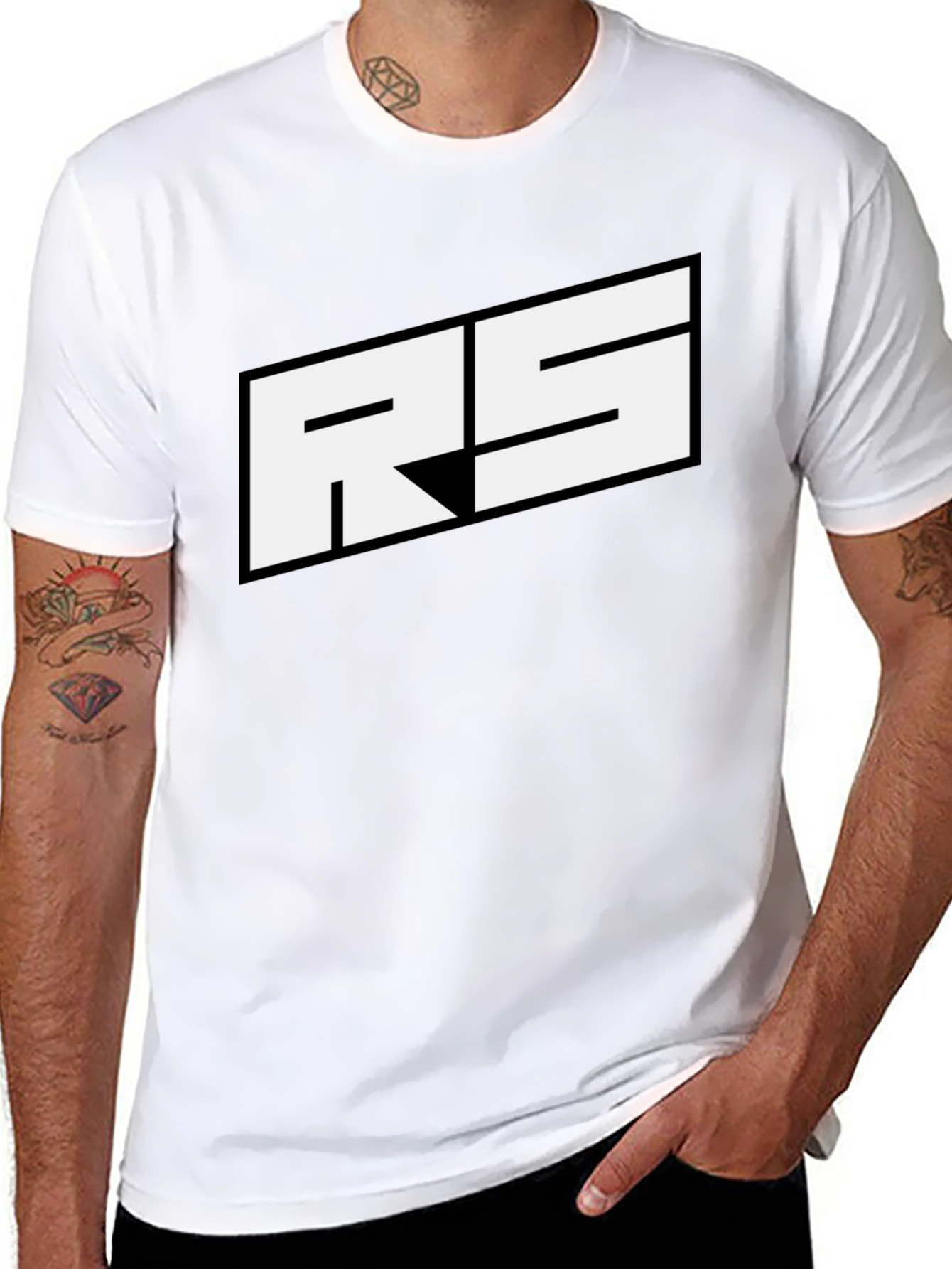 RS Logo Black T-Shirt - Bold Graphic Tee