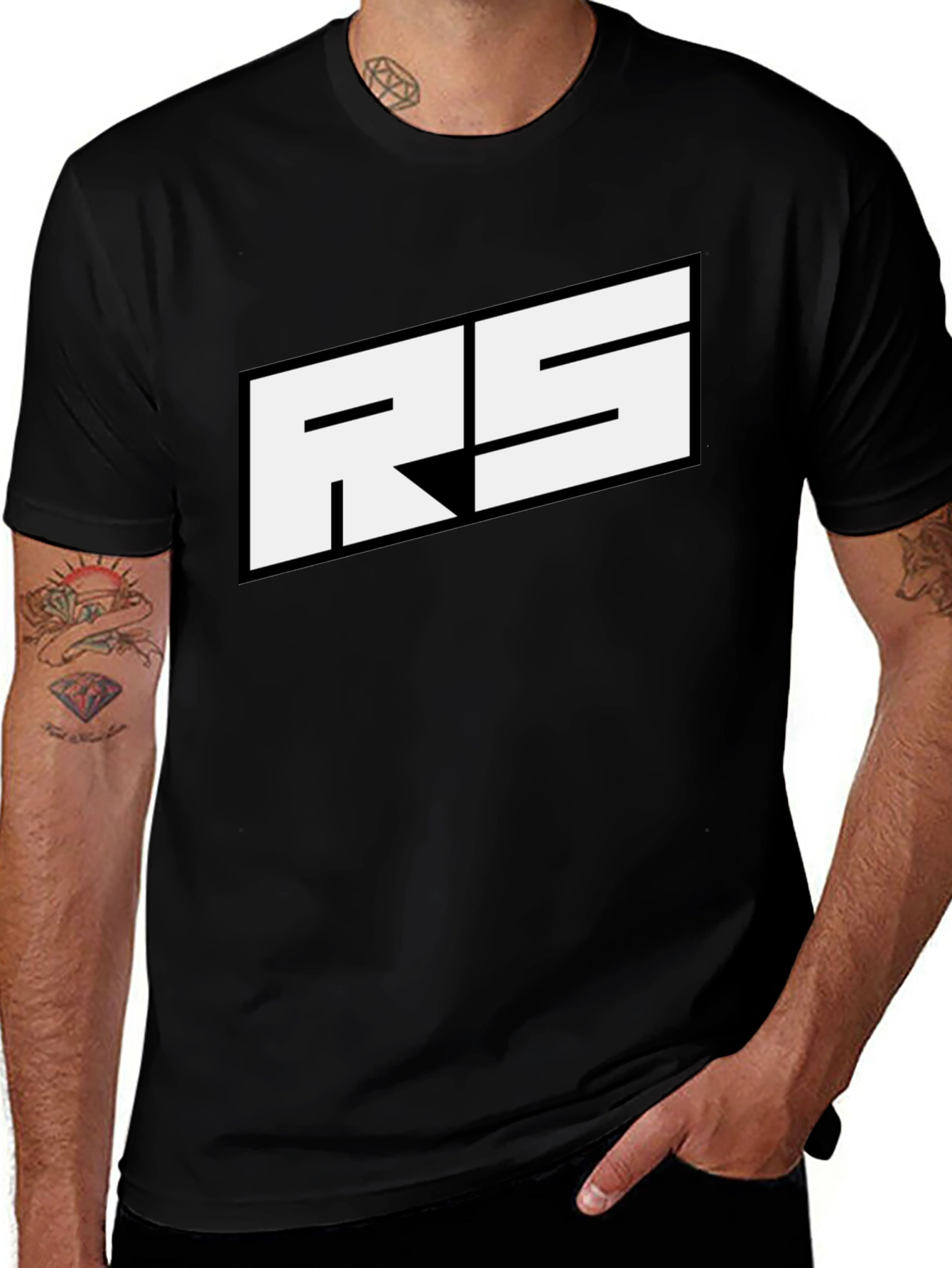 RS Logo Black T-Shirt - Bold Graphic Tee