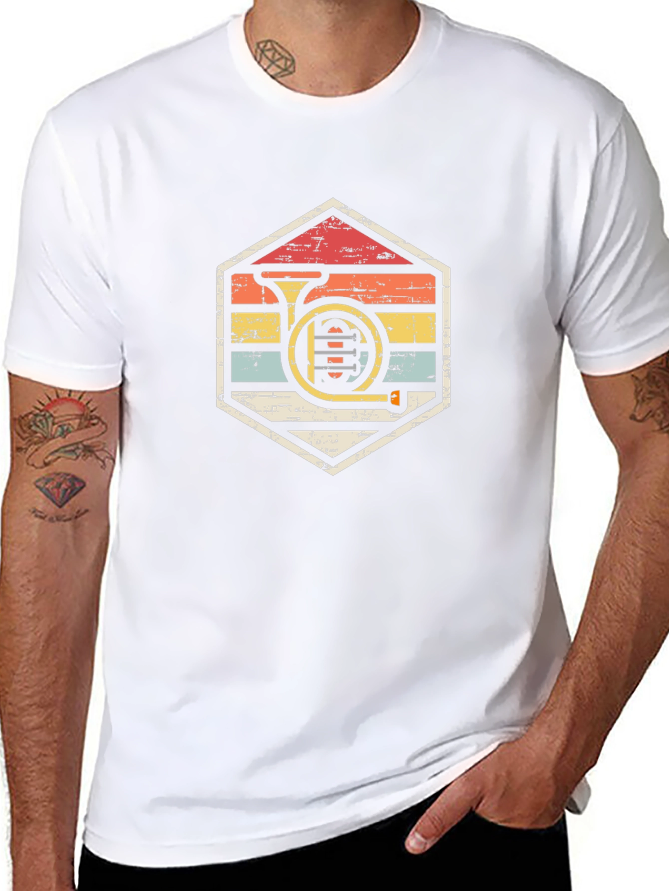 Retro French Horn T-Shirt