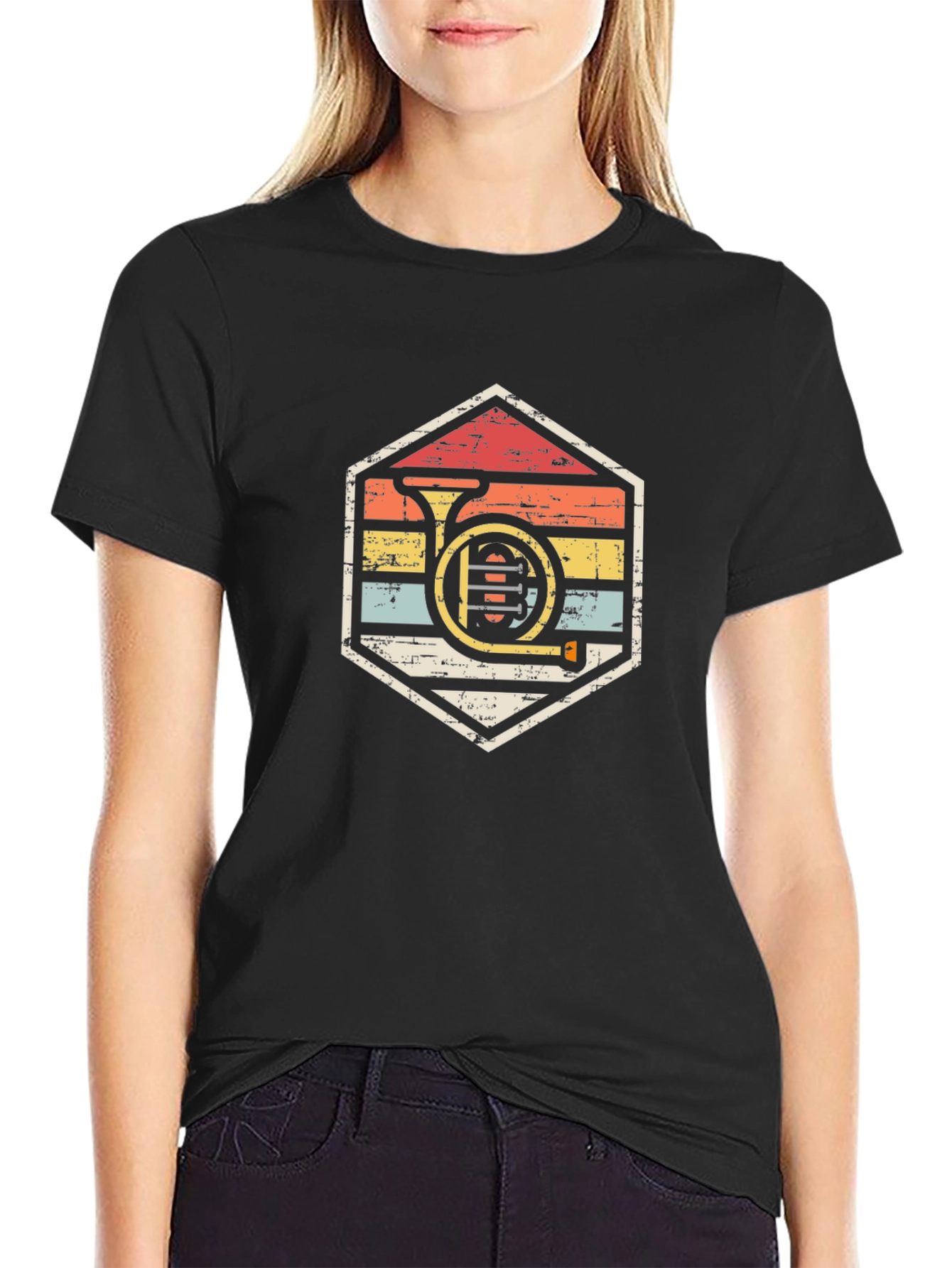 Retro French Horn T-Shirt