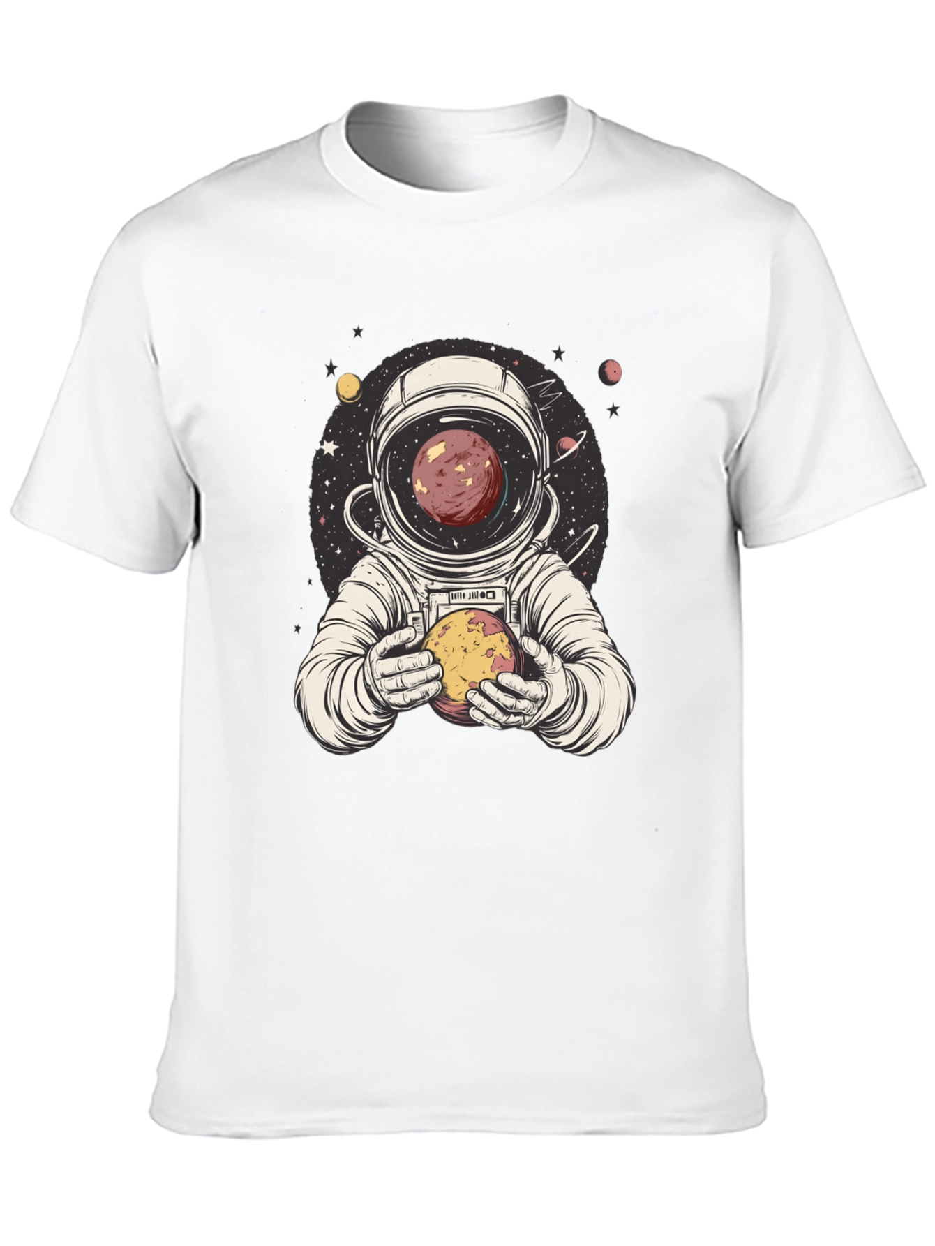 Astronaut Planet Graphic Tee - Unique Space Design