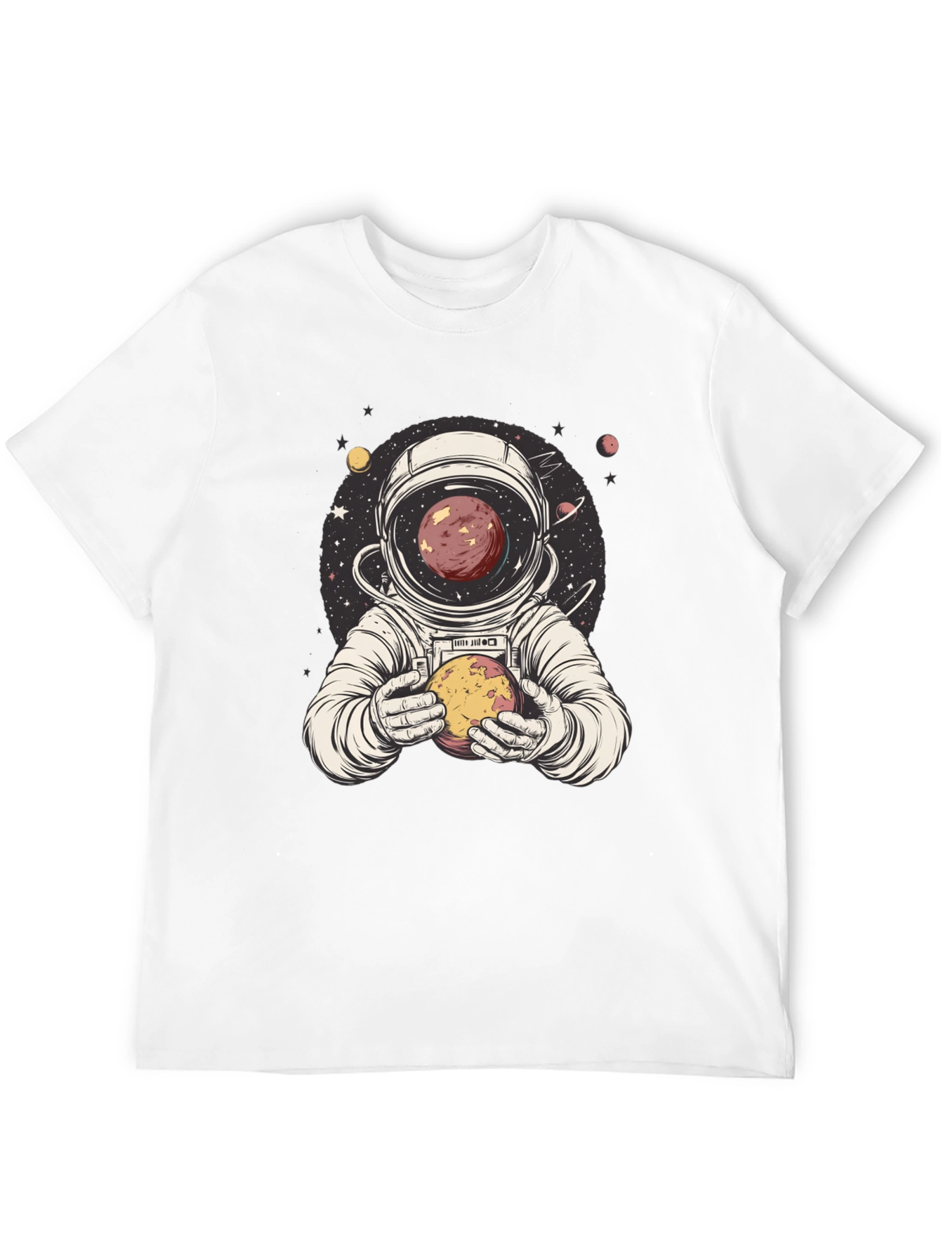 Astronaut Planet Graphic Tee - Unique Space Design