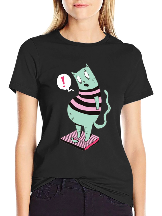 Funny Cat on Scale Graphic T-Shirt