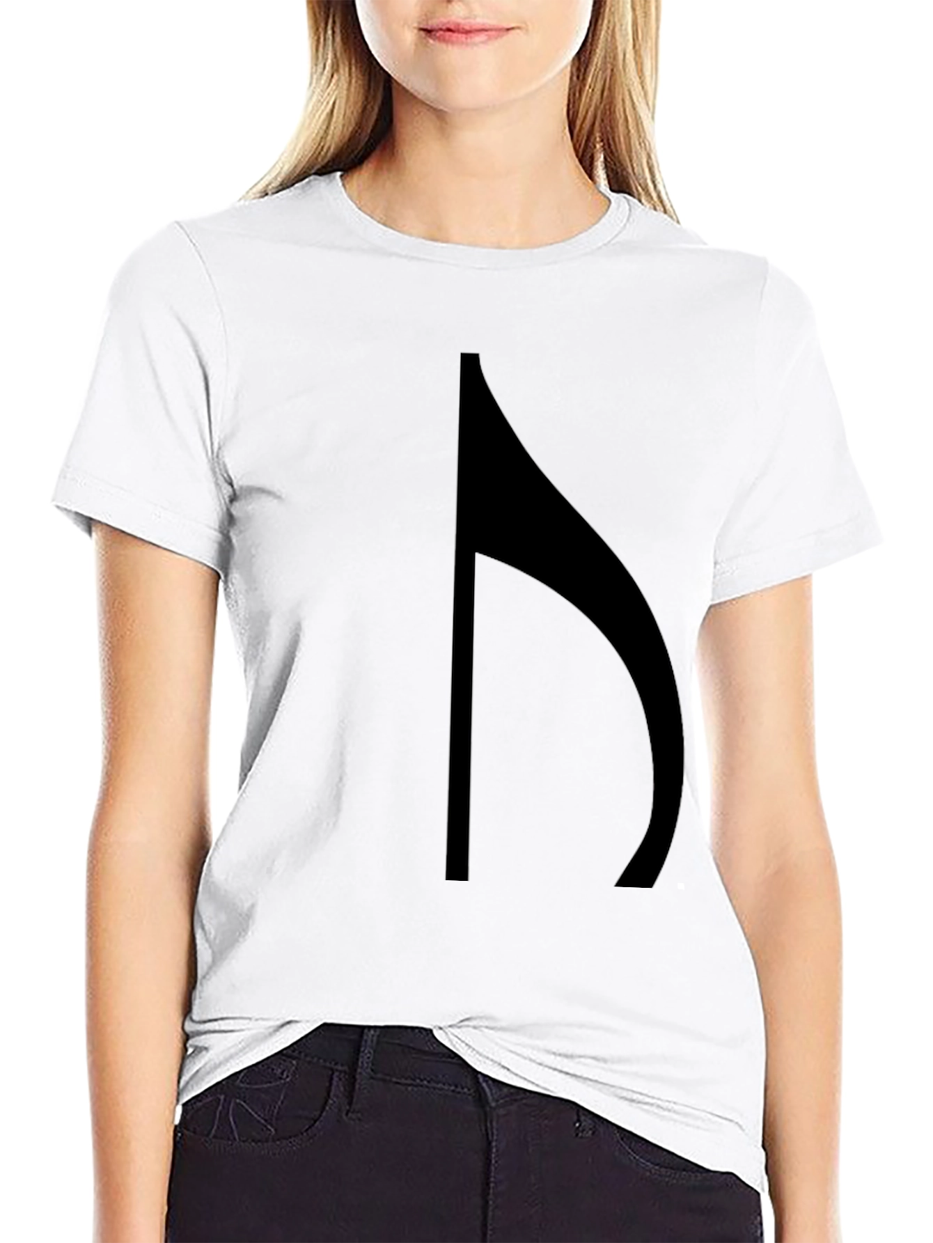 Minimalist Black T-Shirt with Music Note Design