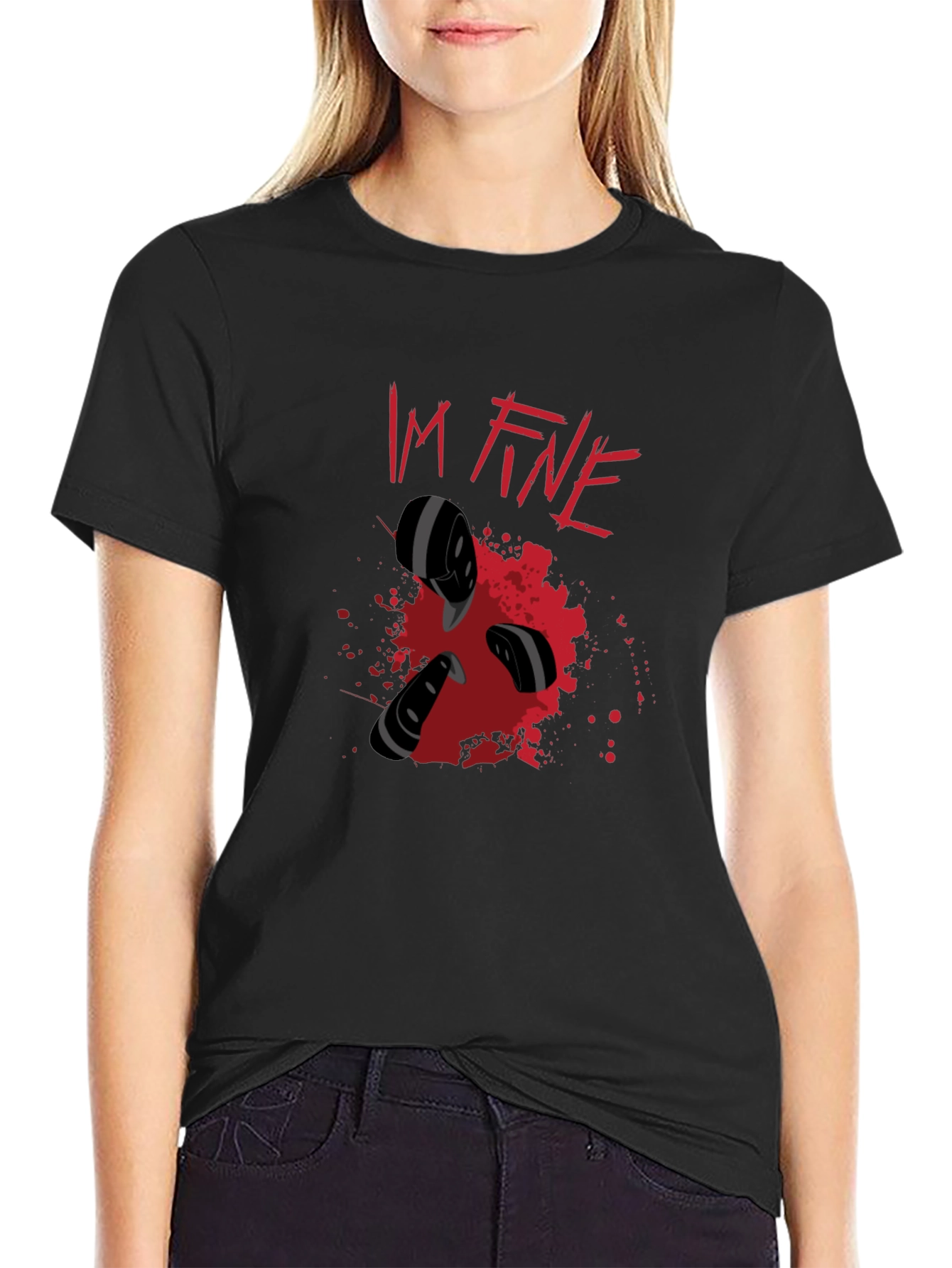 Im Fine Graphic T-Shirt - Black Cotton Tee